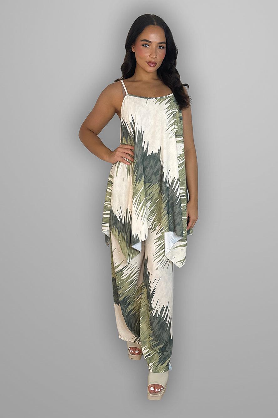 Slinky Abstract Print Tunic And Trousers Set-SinglePrice