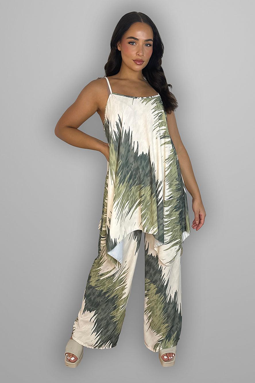 Slinky Abstract Print Tunic And Trousers Set-SinglePrice