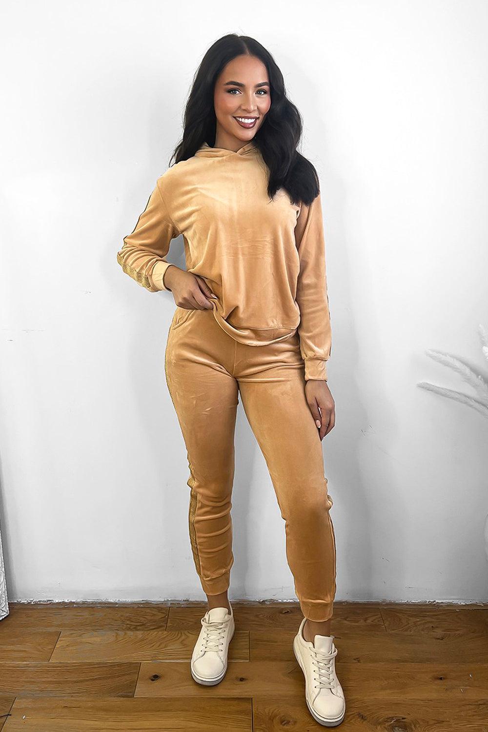 Gold on sale velour tracksuit