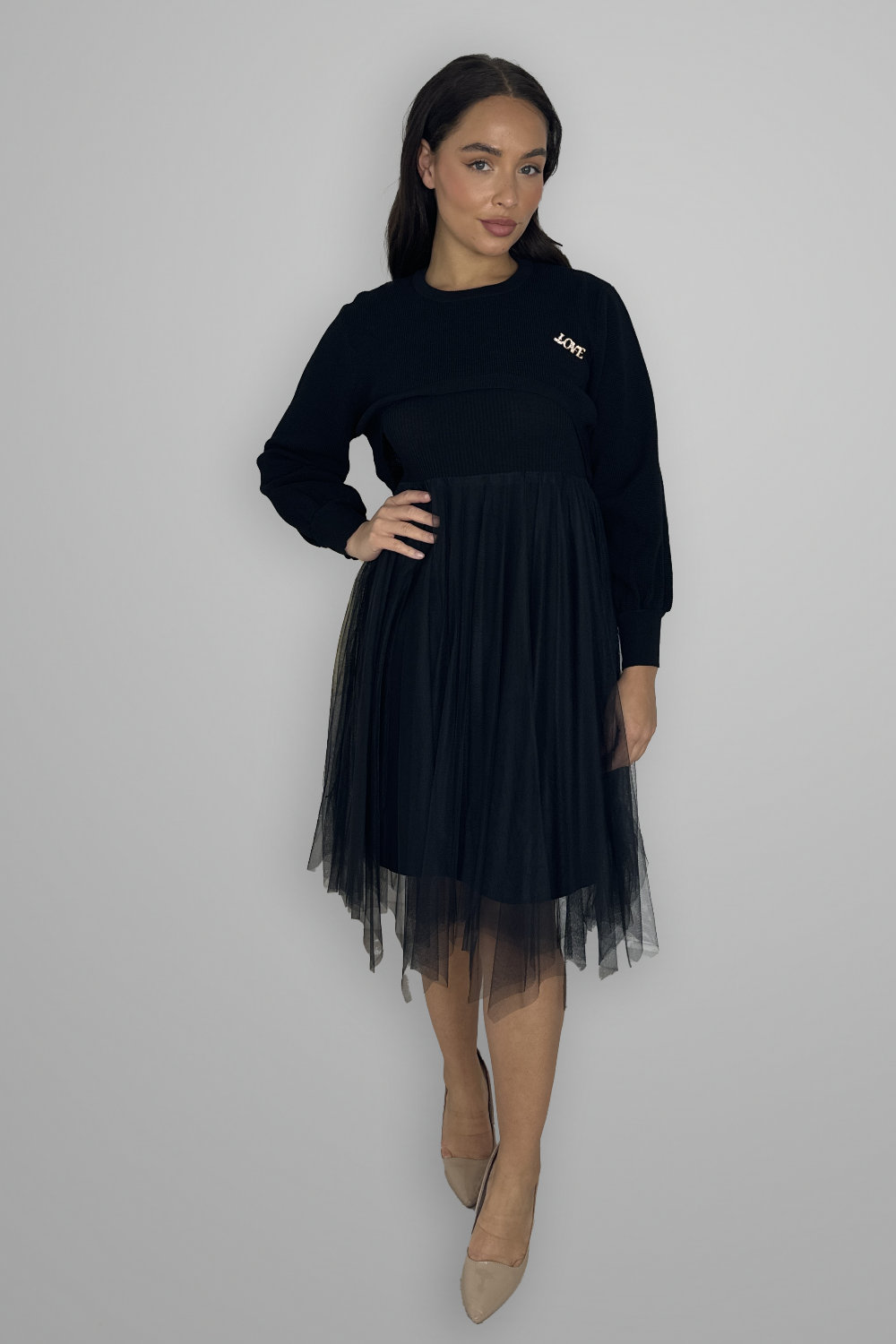 Knitted Tutu Midi Dress And Bolero Jumper Co-ord Set-SinglePrice