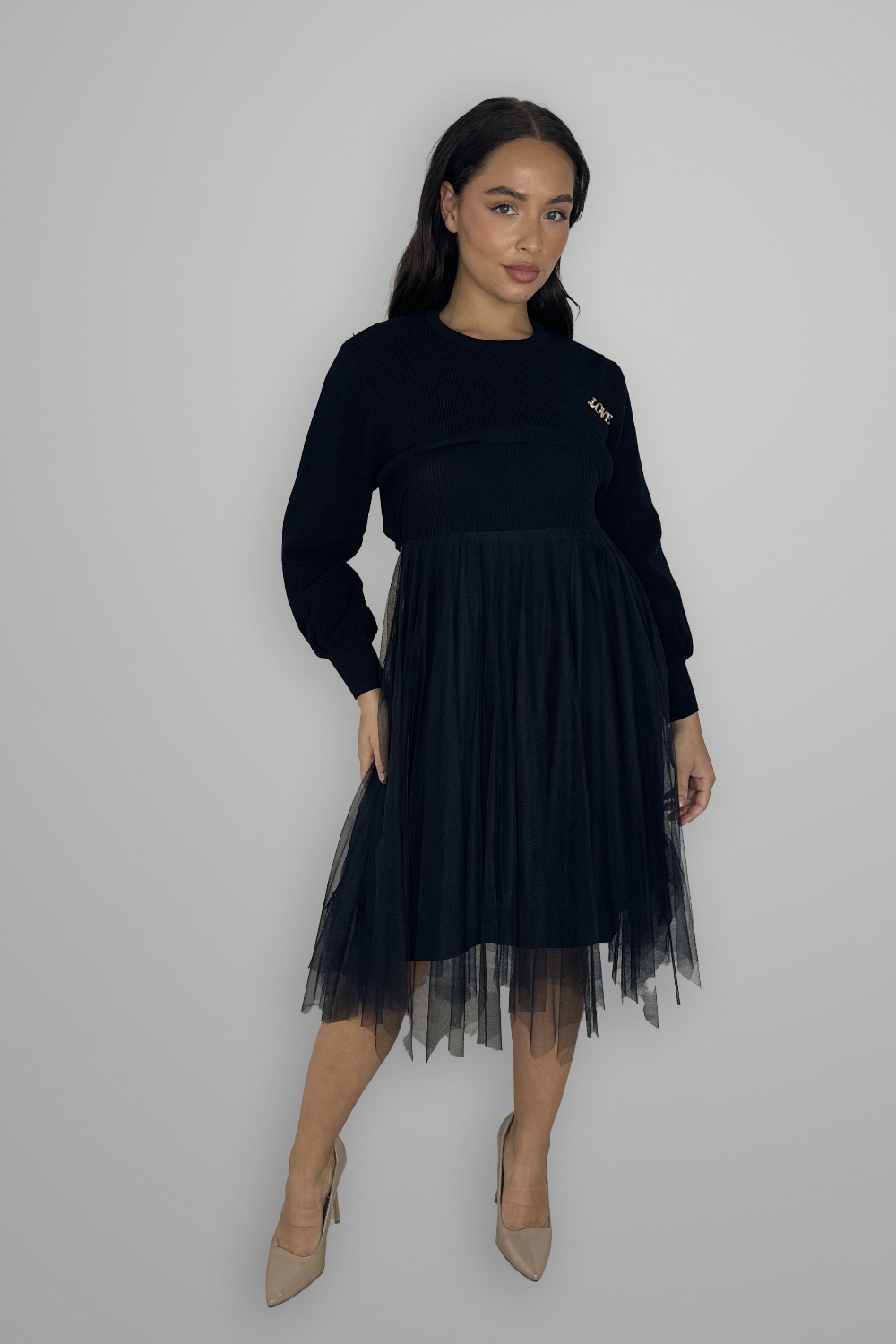 Knitted Tutu Midi Dress And Bolero Jumper Co-ord Set-SinglePrice