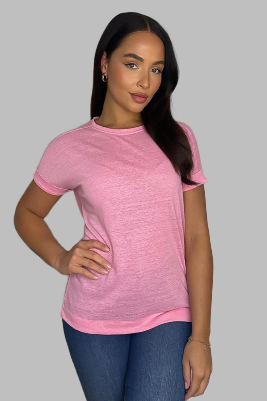 Cotton Short Sleeved Thin T-Shirt-SinglePrice