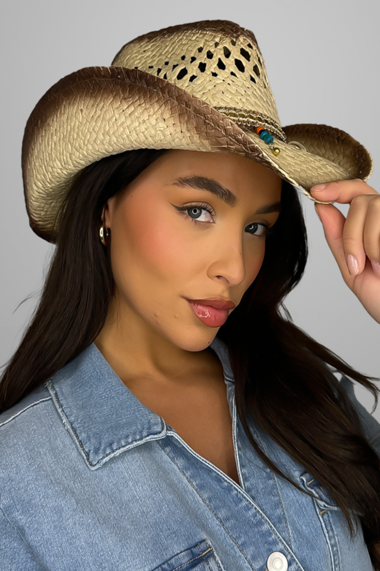 Straw Bided Cowboy Summer Hat