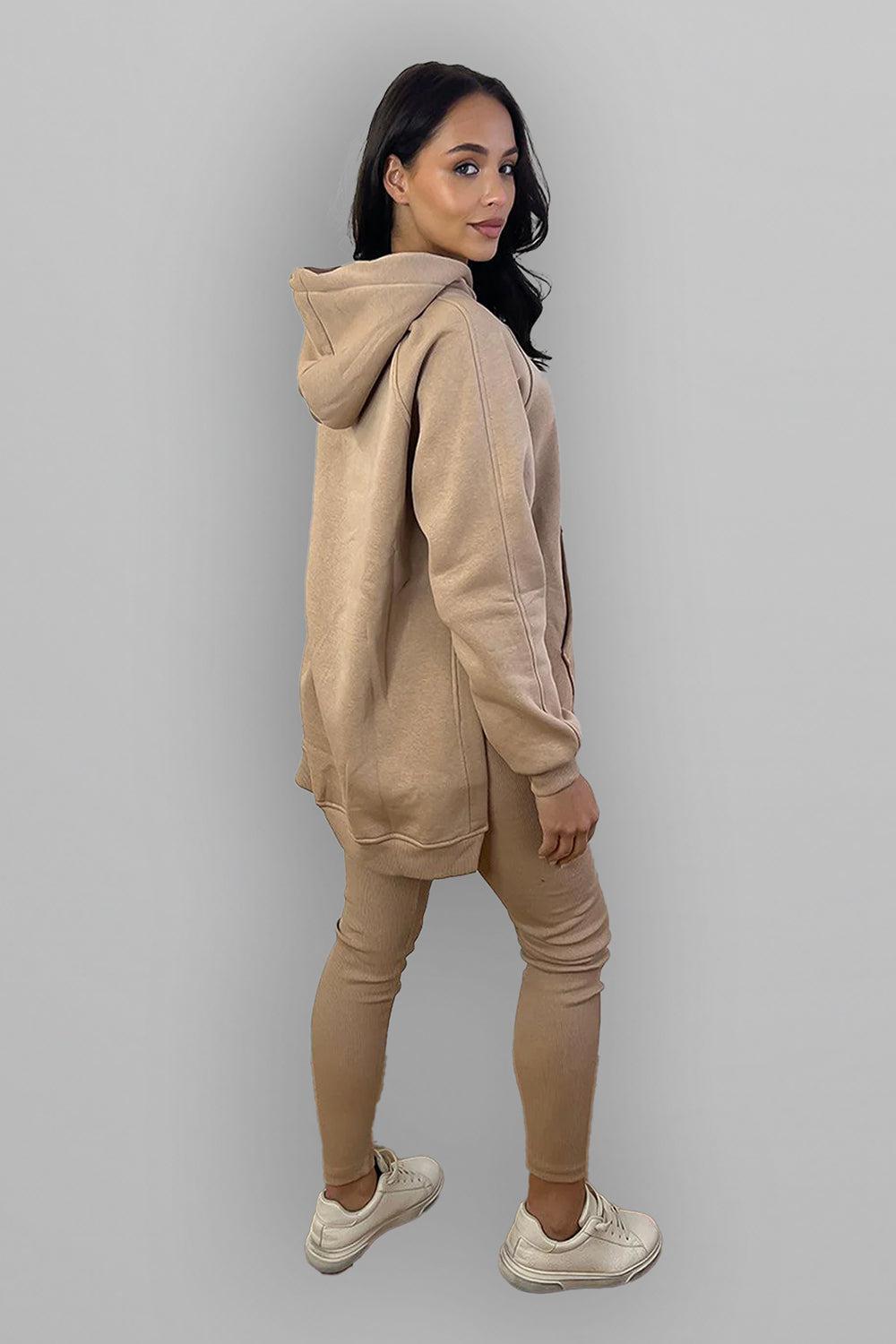 Thick Fleece Hoodie And Leggings Set