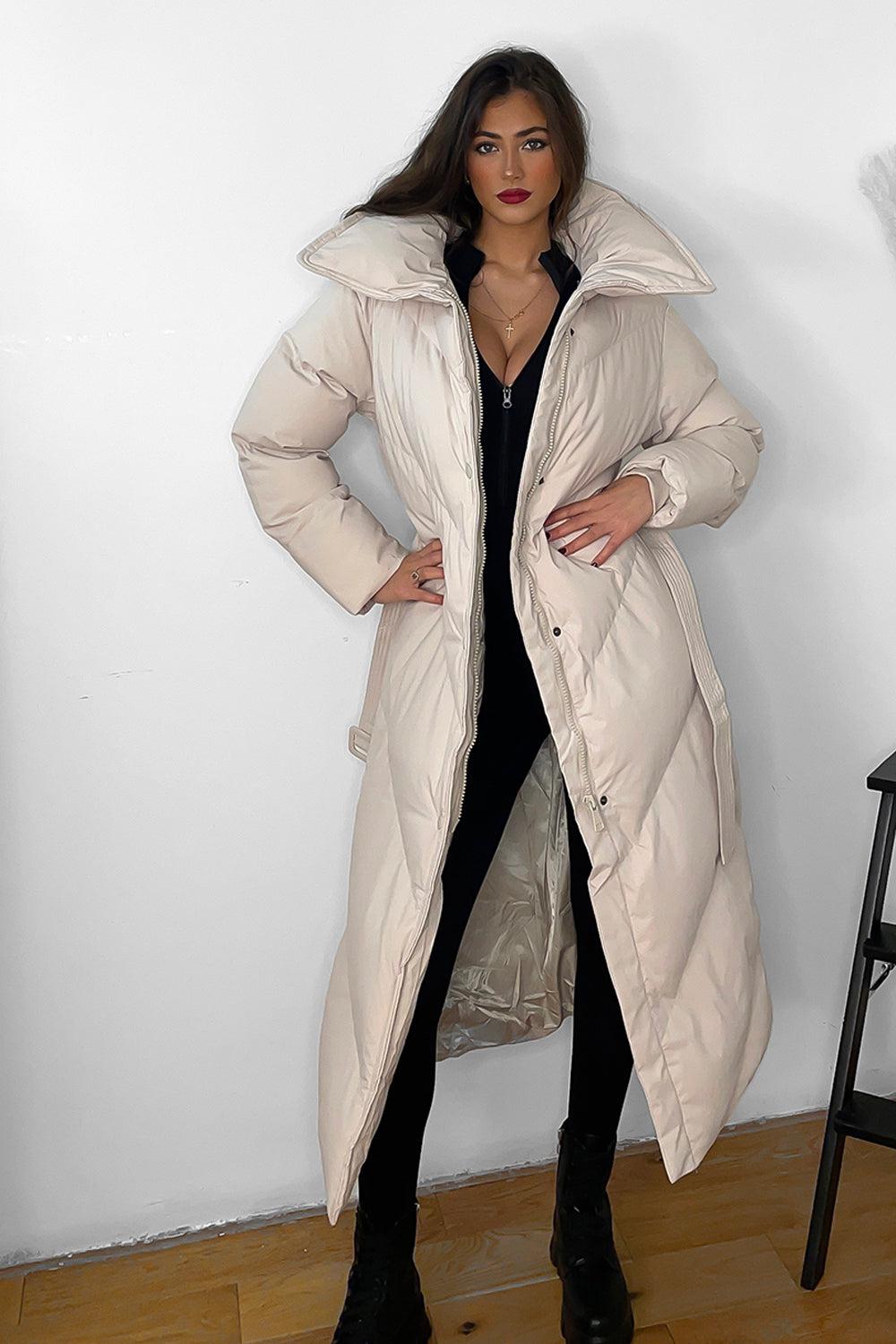 High neck puffer clearance coat