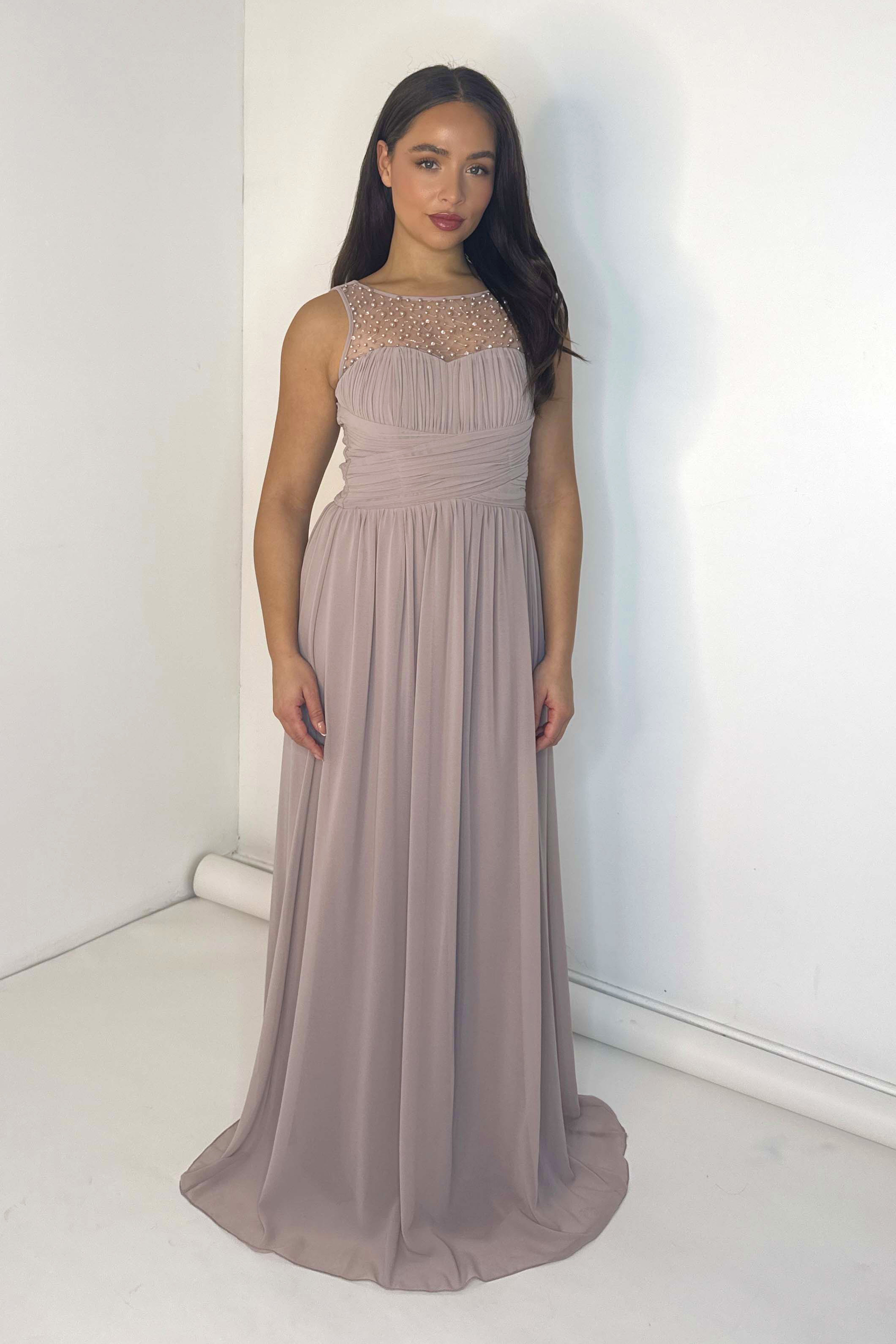 Beaded Extra Long Bridesmaids Dress