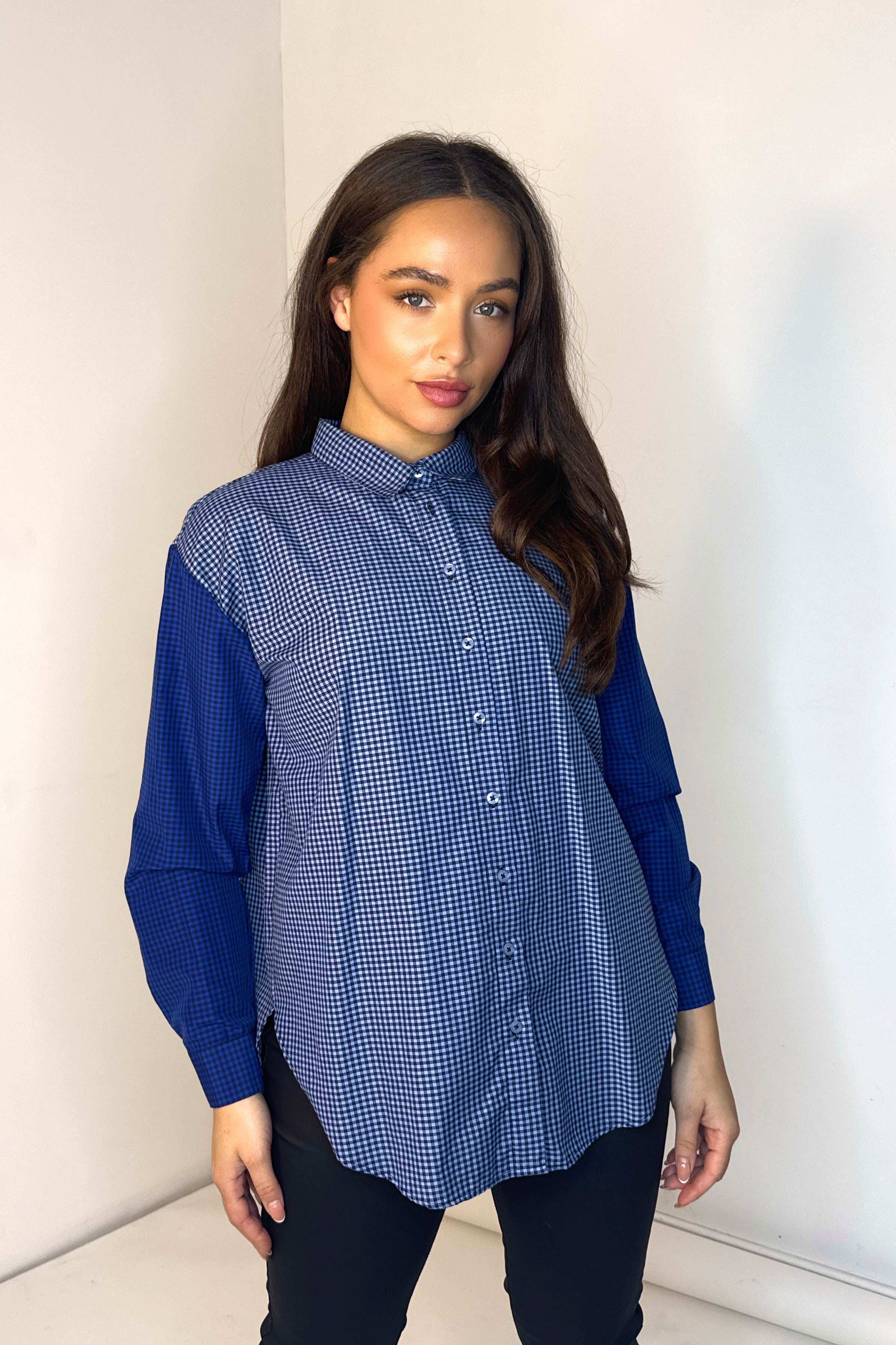 Colourblock Check Relaxed Fit Shirt