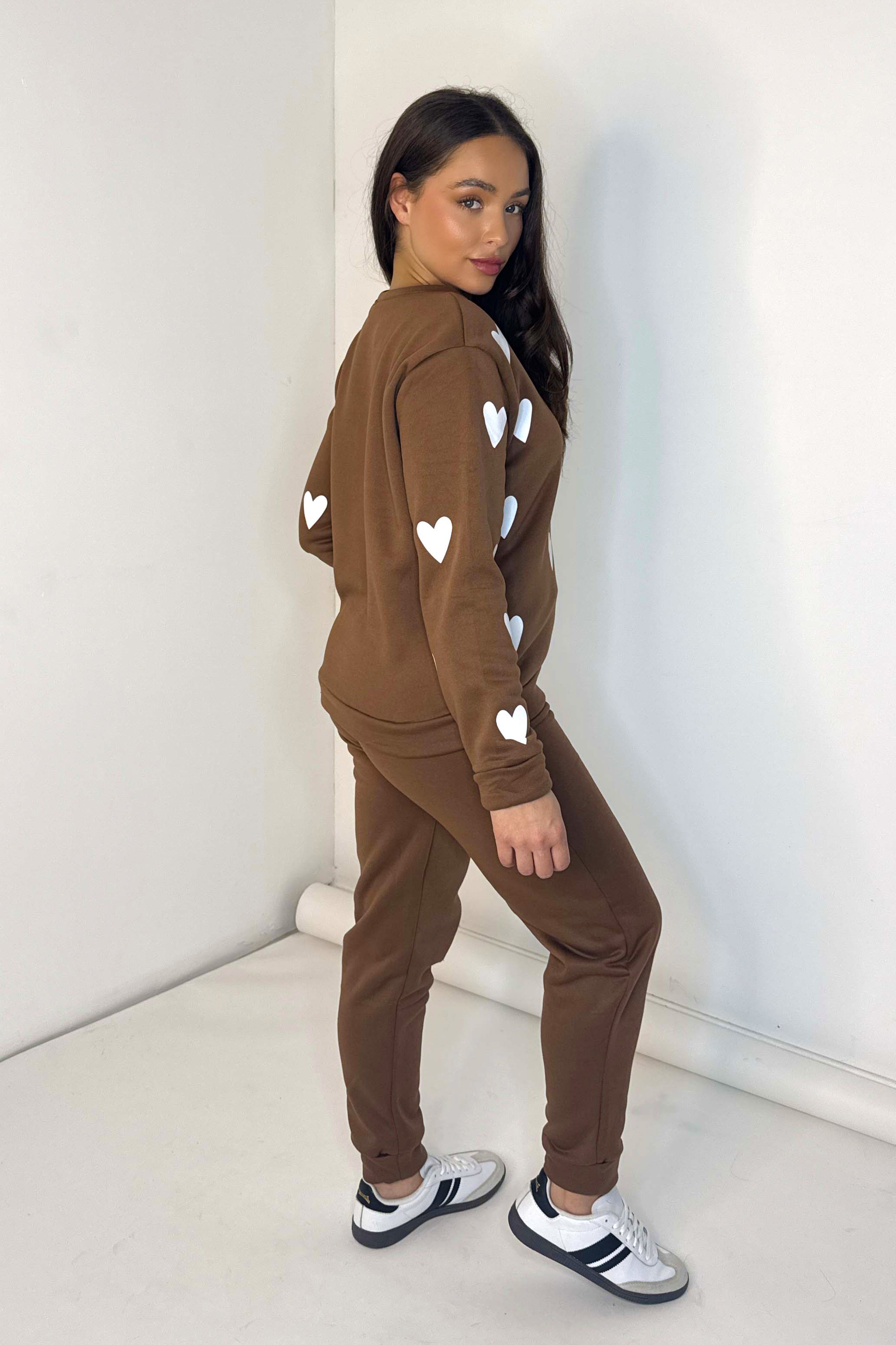 Heart Print Soft Fleeced Loungewear Set