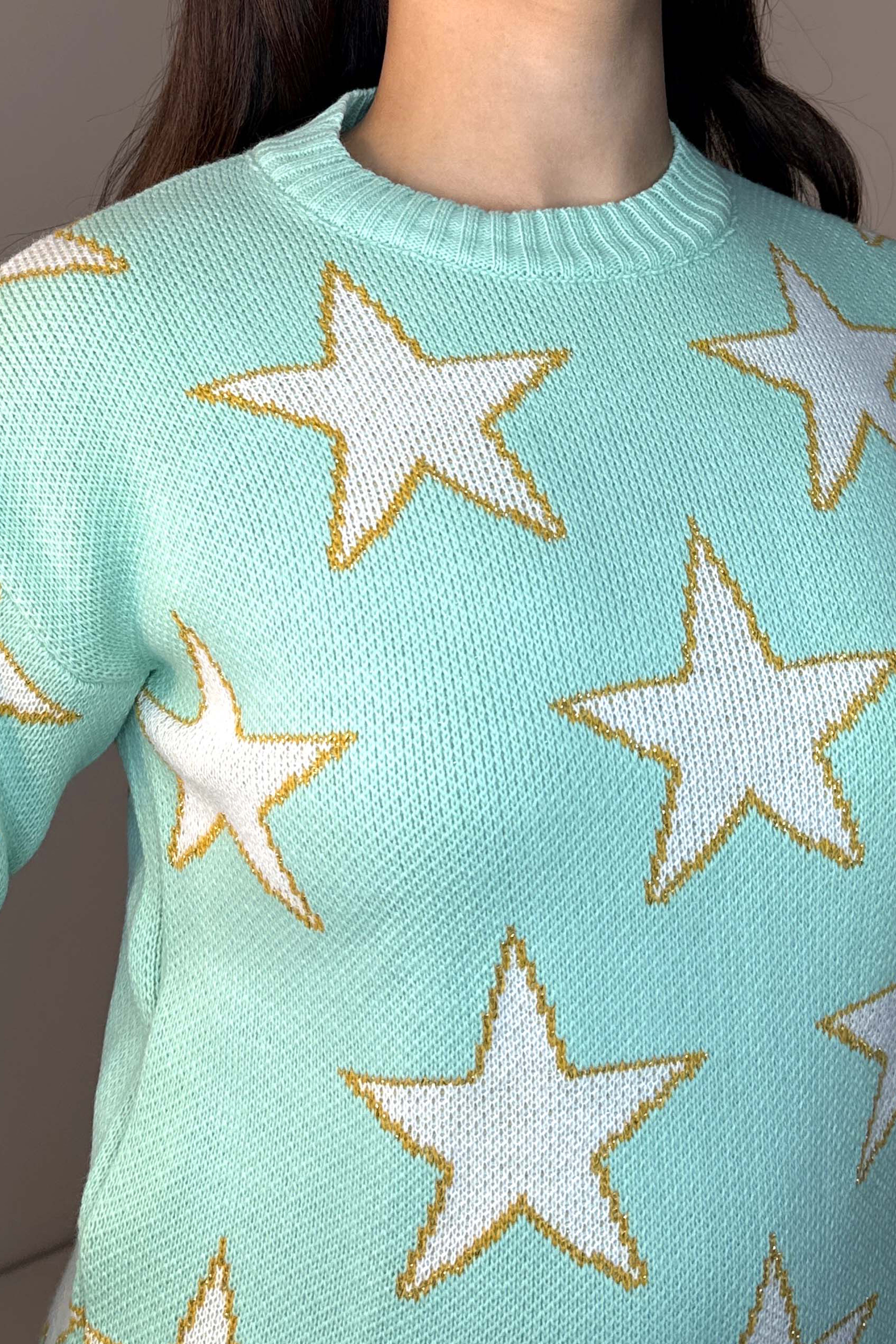 Star Print Knitted Jumper