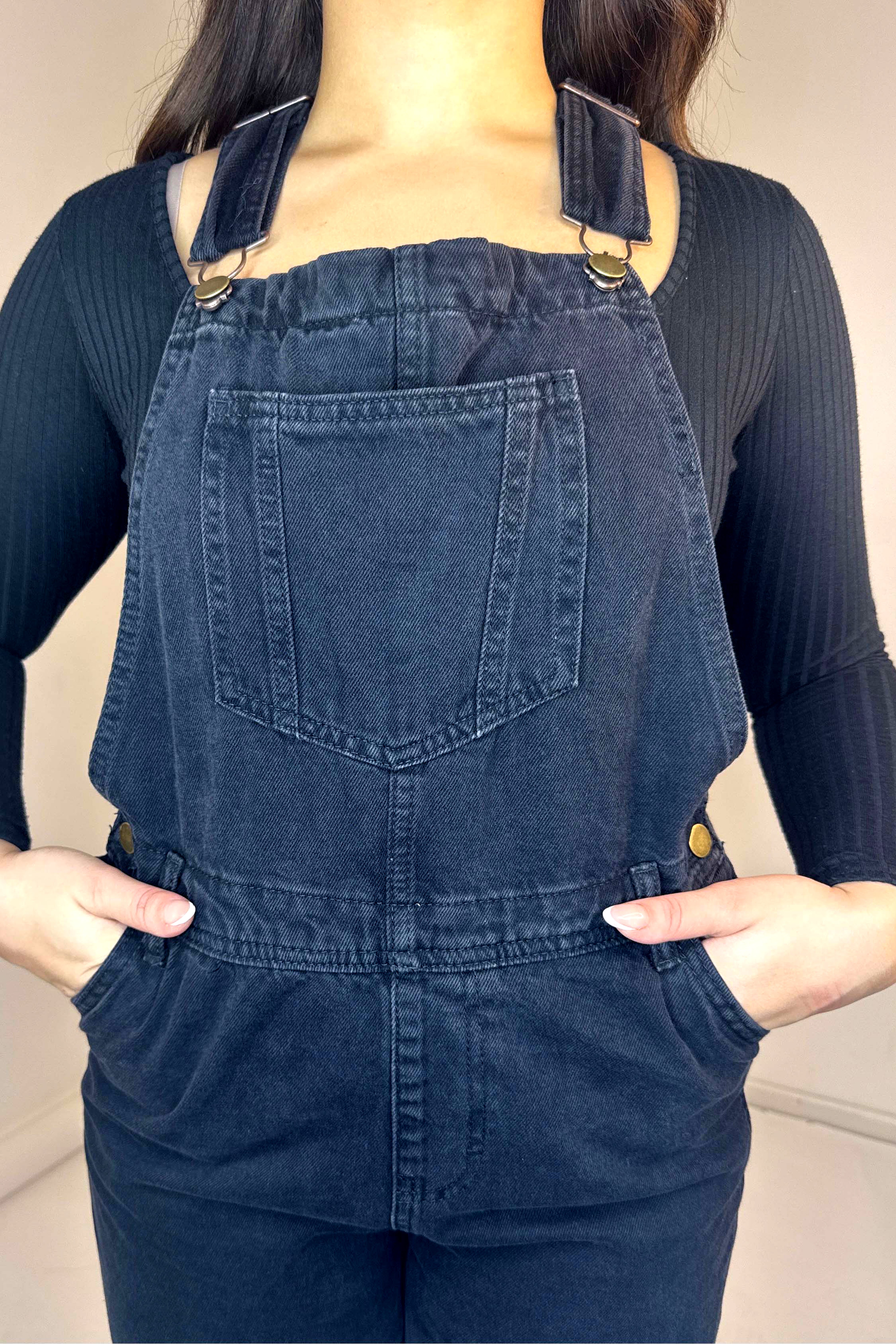 Kangaroo Pocket Denim Dungarees