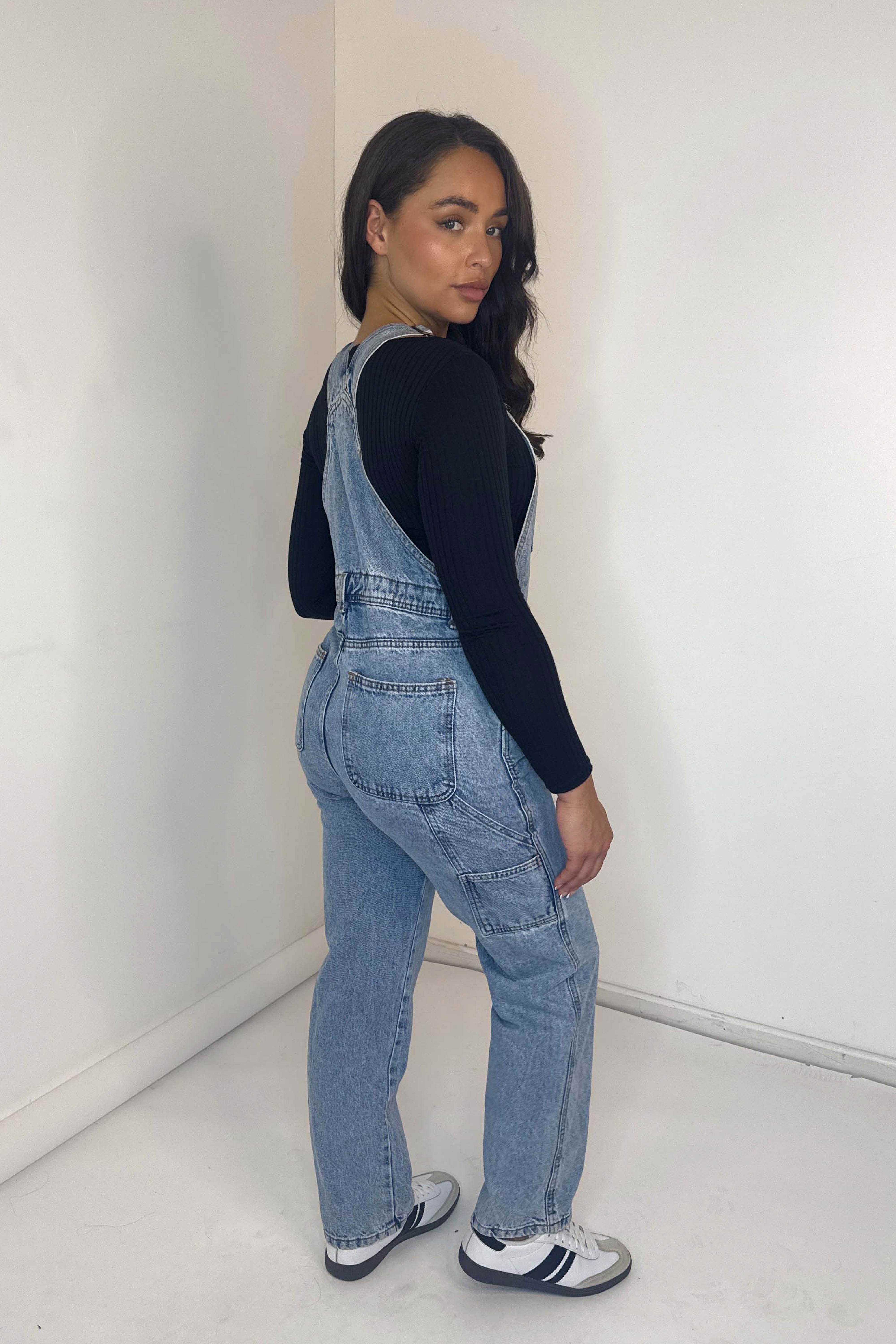 Kangaroo Pocket Denim Dungarees