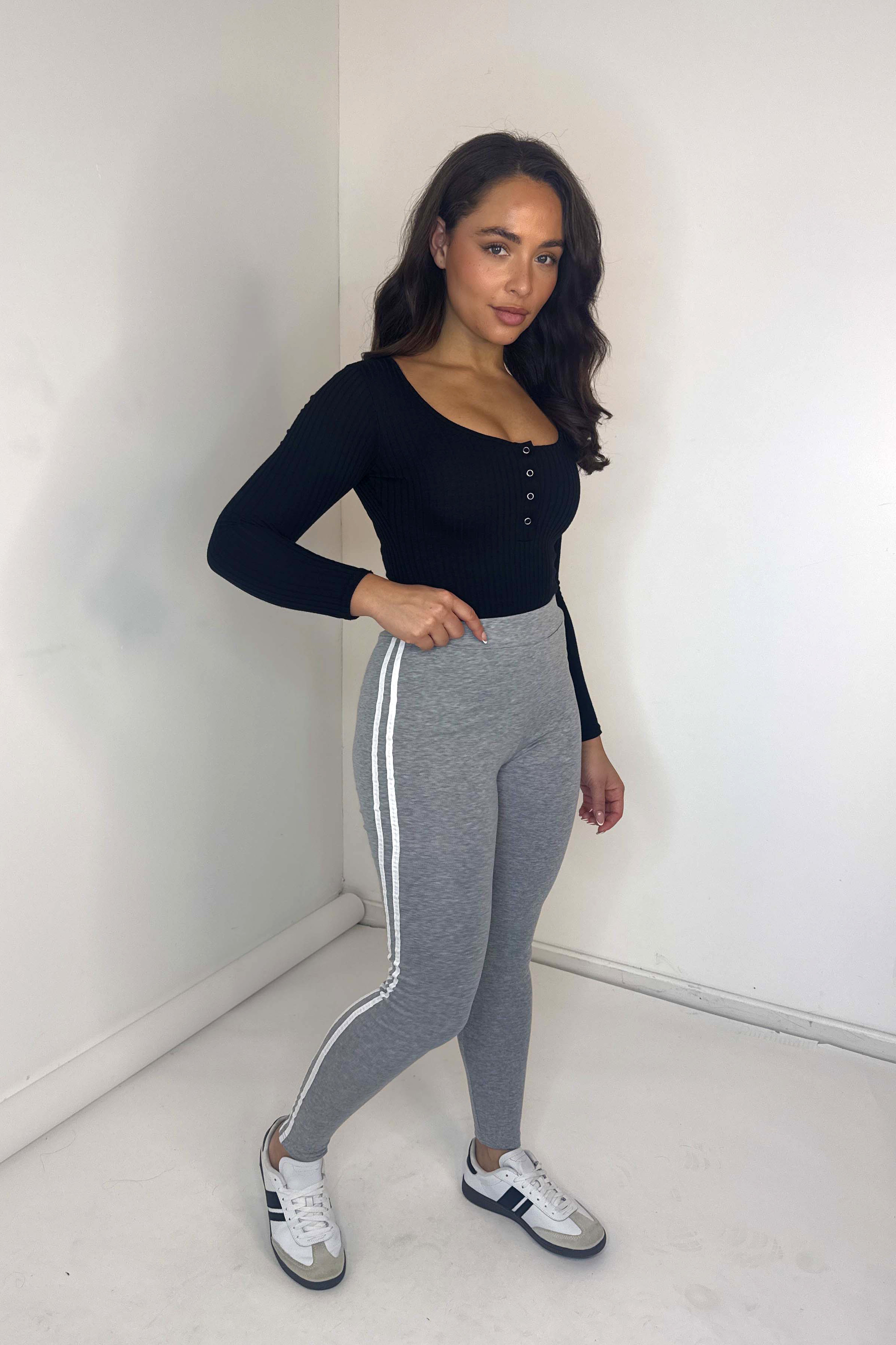 Side Stripe Basic Lightweight Leggings