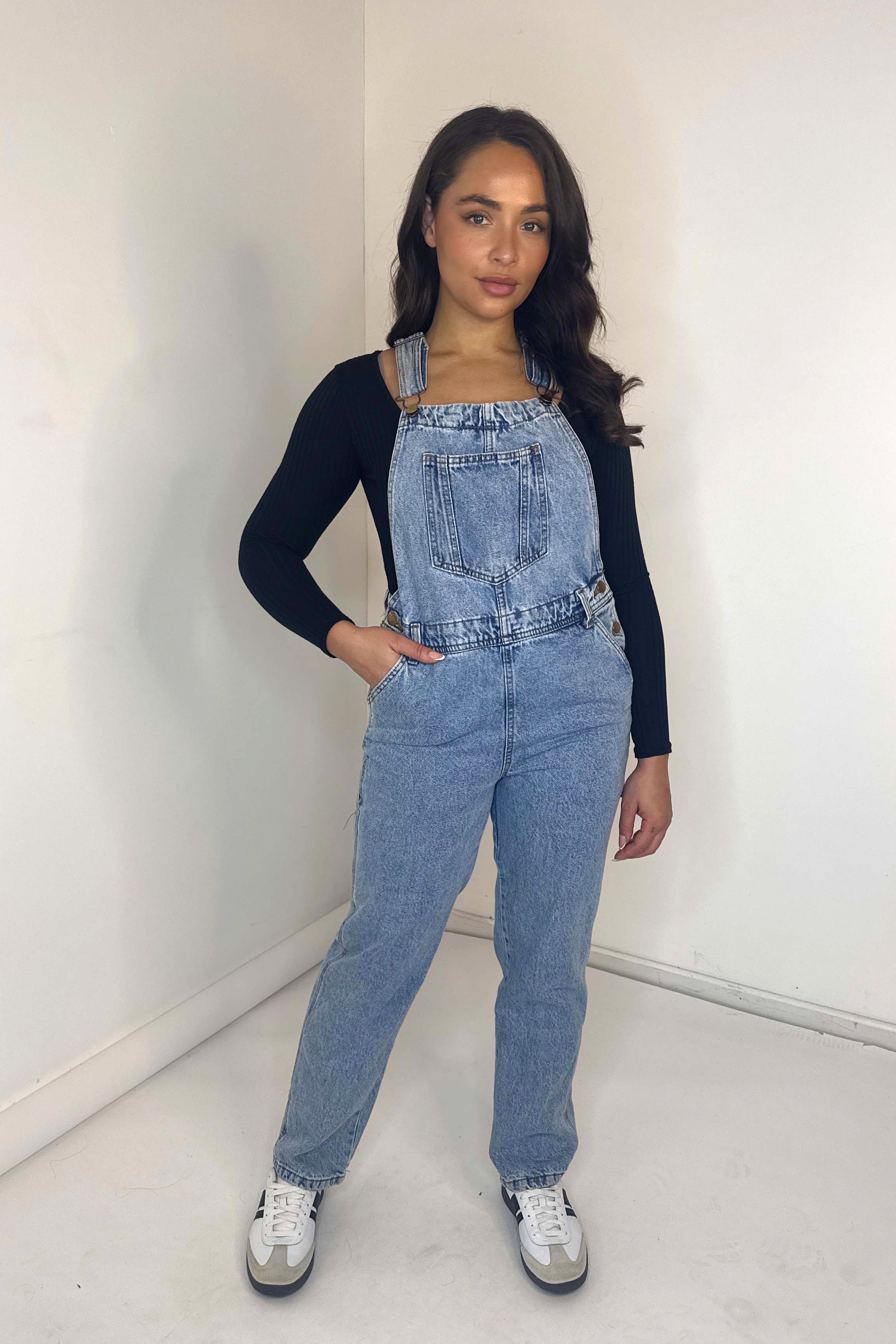 Kangaroo Pocket Denim Dungarees