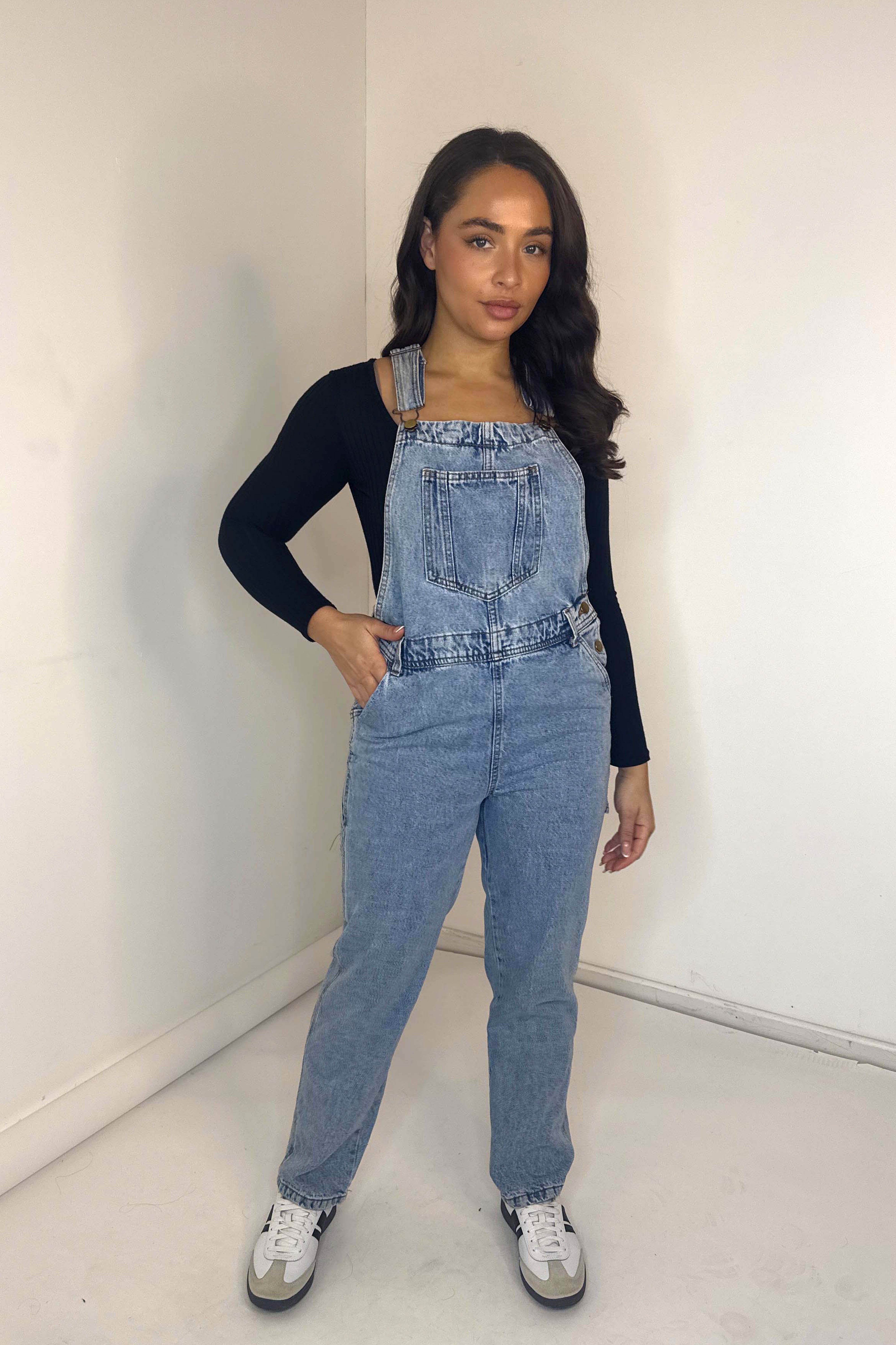 Kangaroo Pocket Denim Dungarees