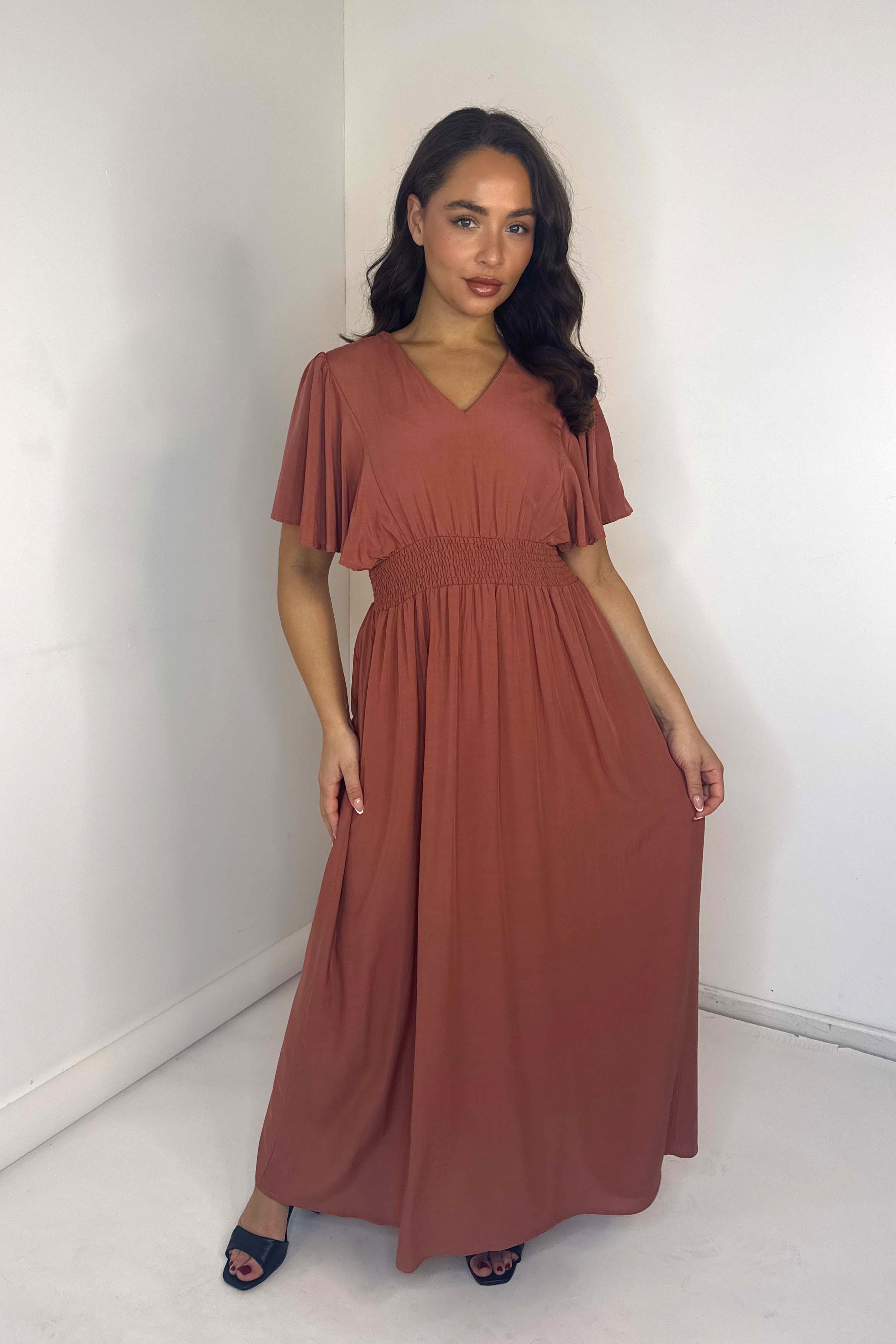 Layered Elasticated Waist Long Tencel Dress