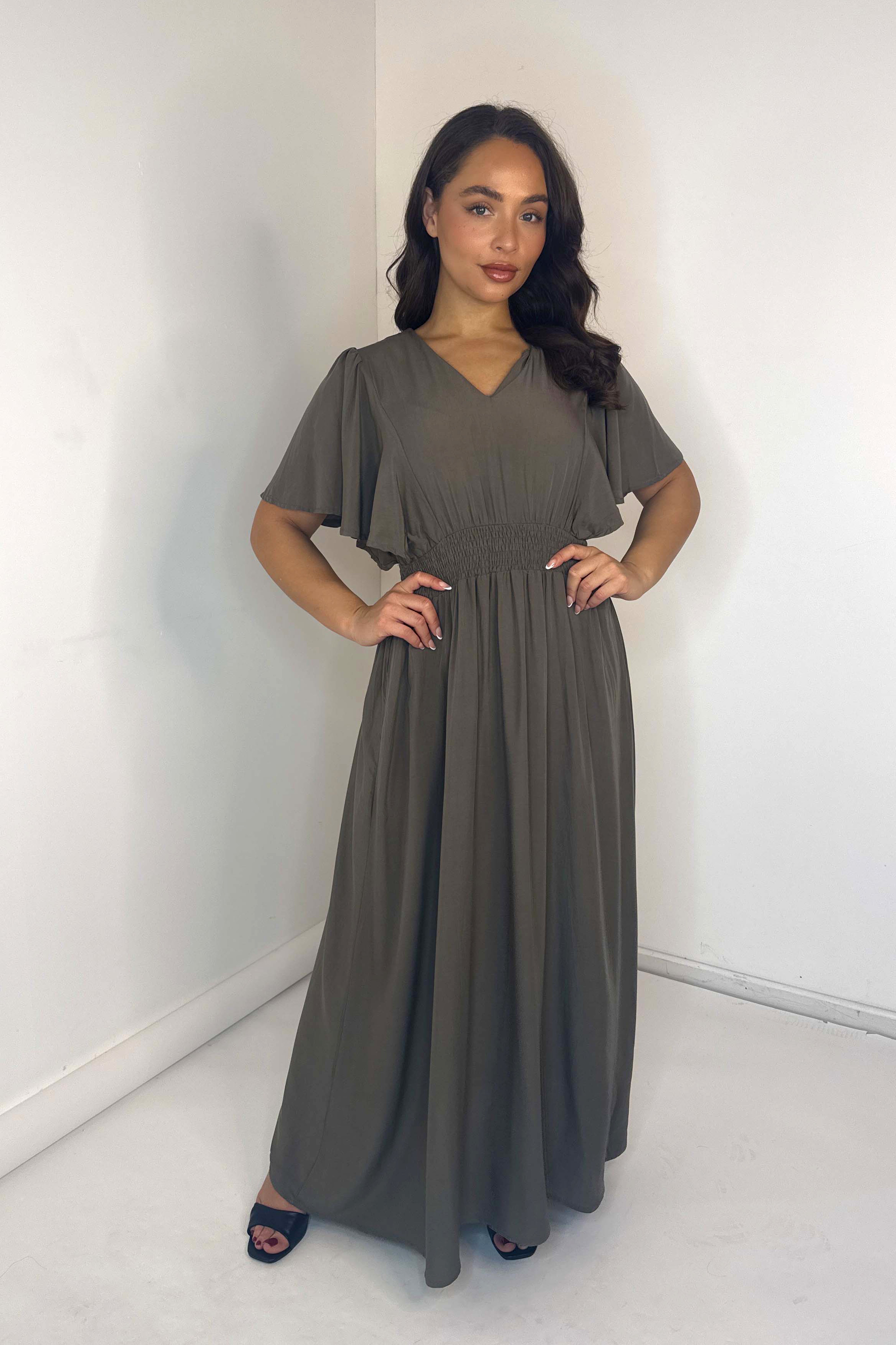 Layered Elasticated Waist Long Tencel Dress