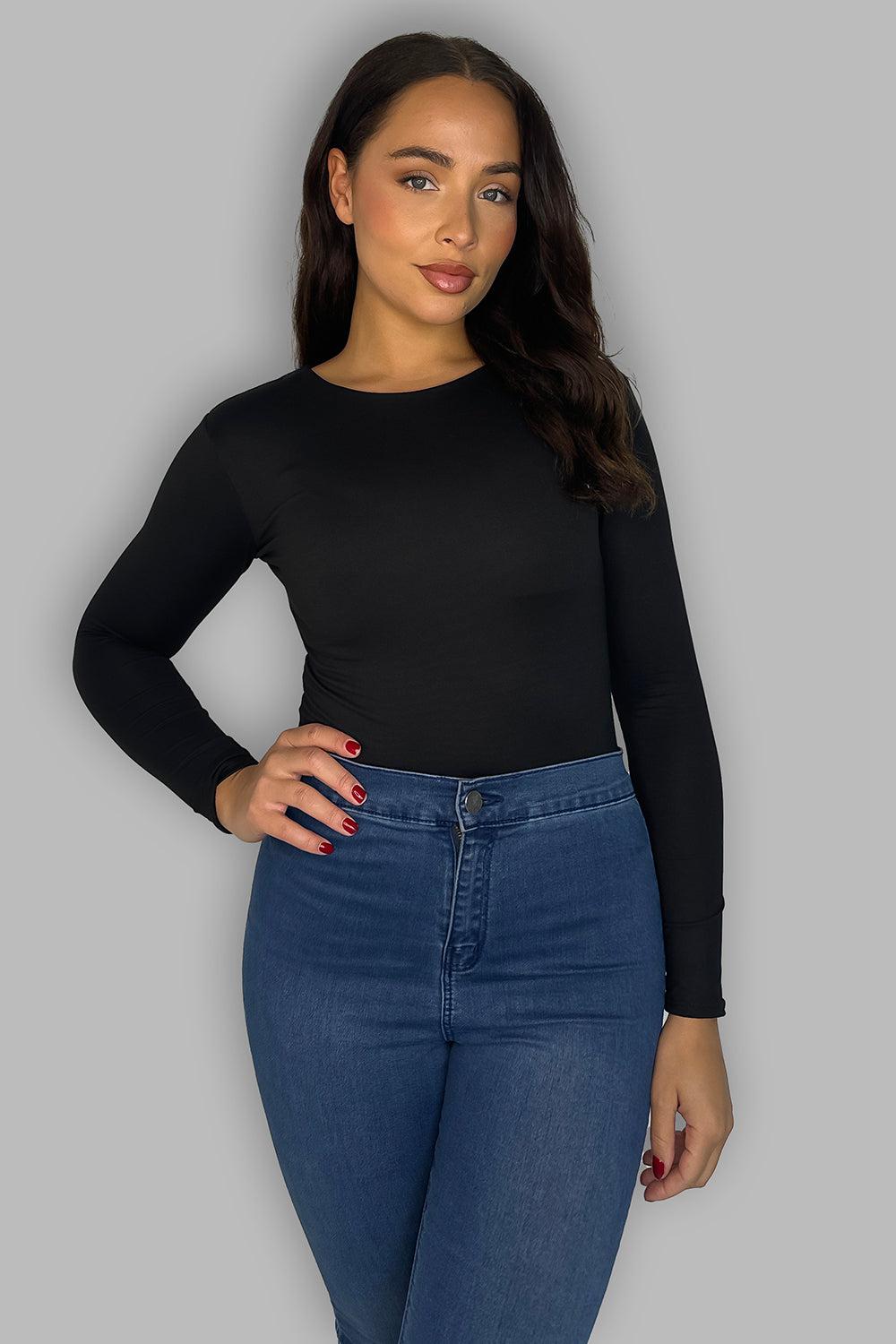 Scoop Neck Slinky Bodysuit