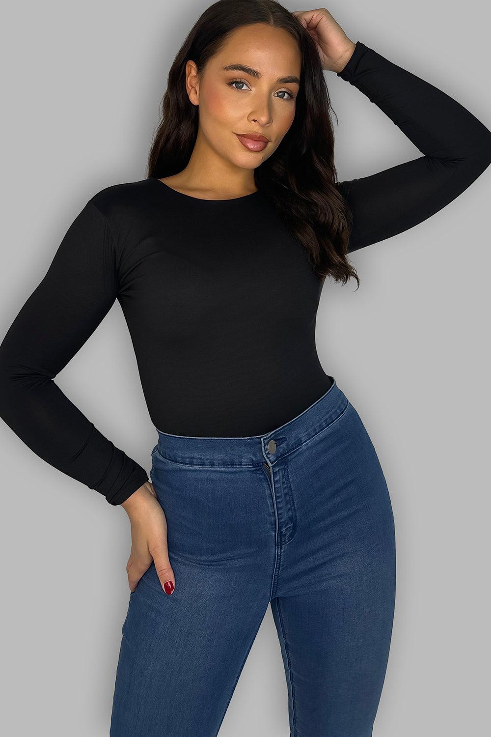 Scoop Neck Slinky Bodysuit