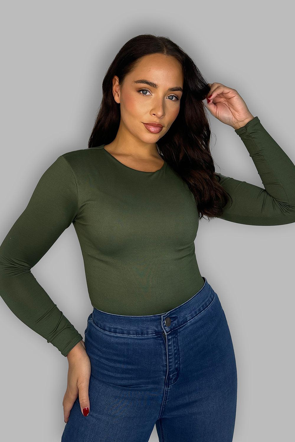 Scoop Neck Slinky Bodysuit