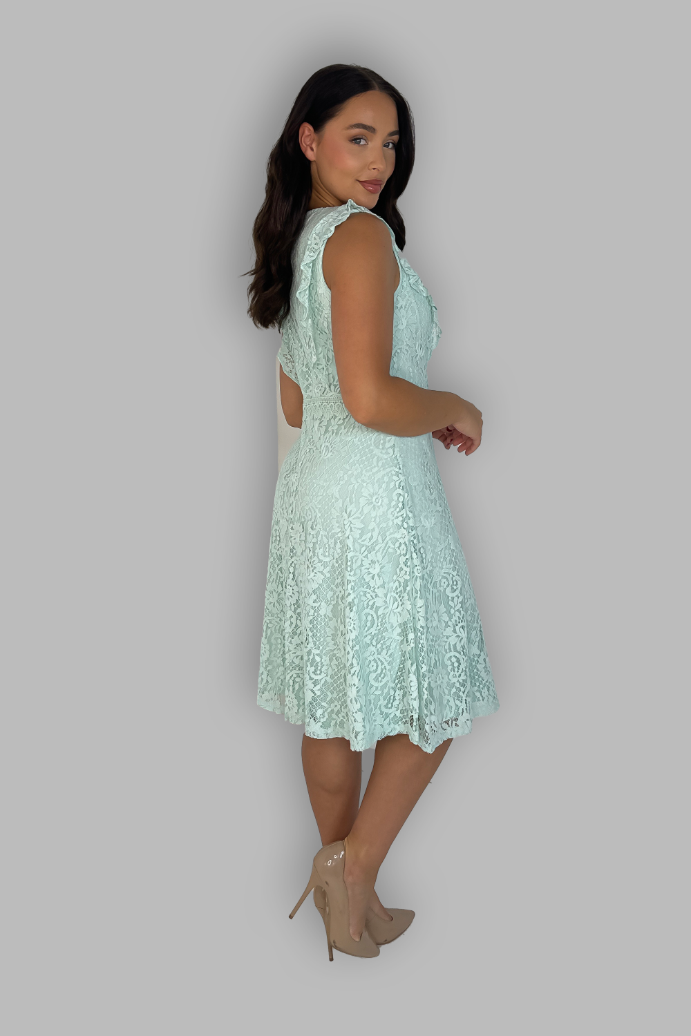 All Over Lace Sleeveless Cocktail Dress