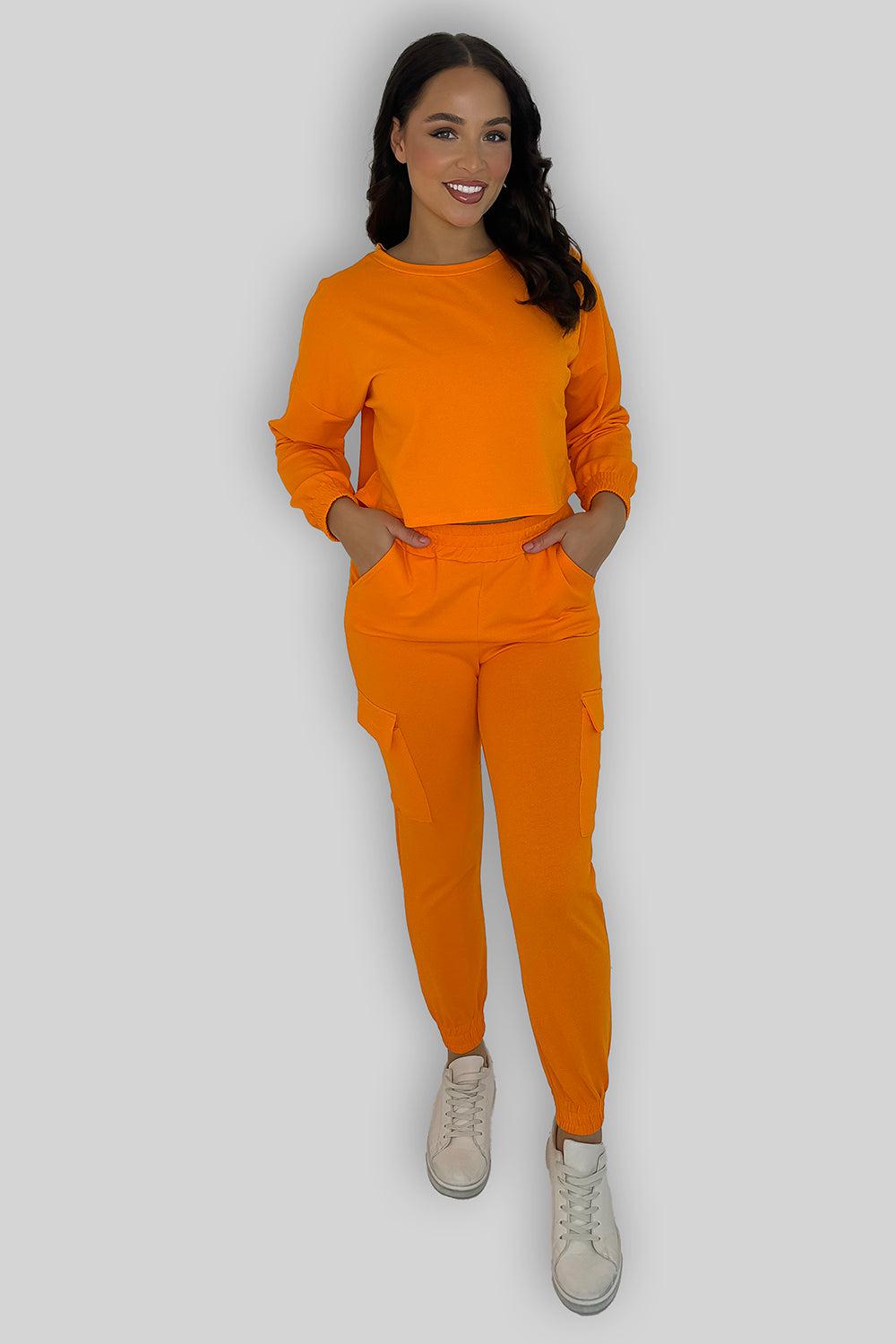 Basic Sweatshirt And Cargo Joggers Loungewear Set-SinglePrice