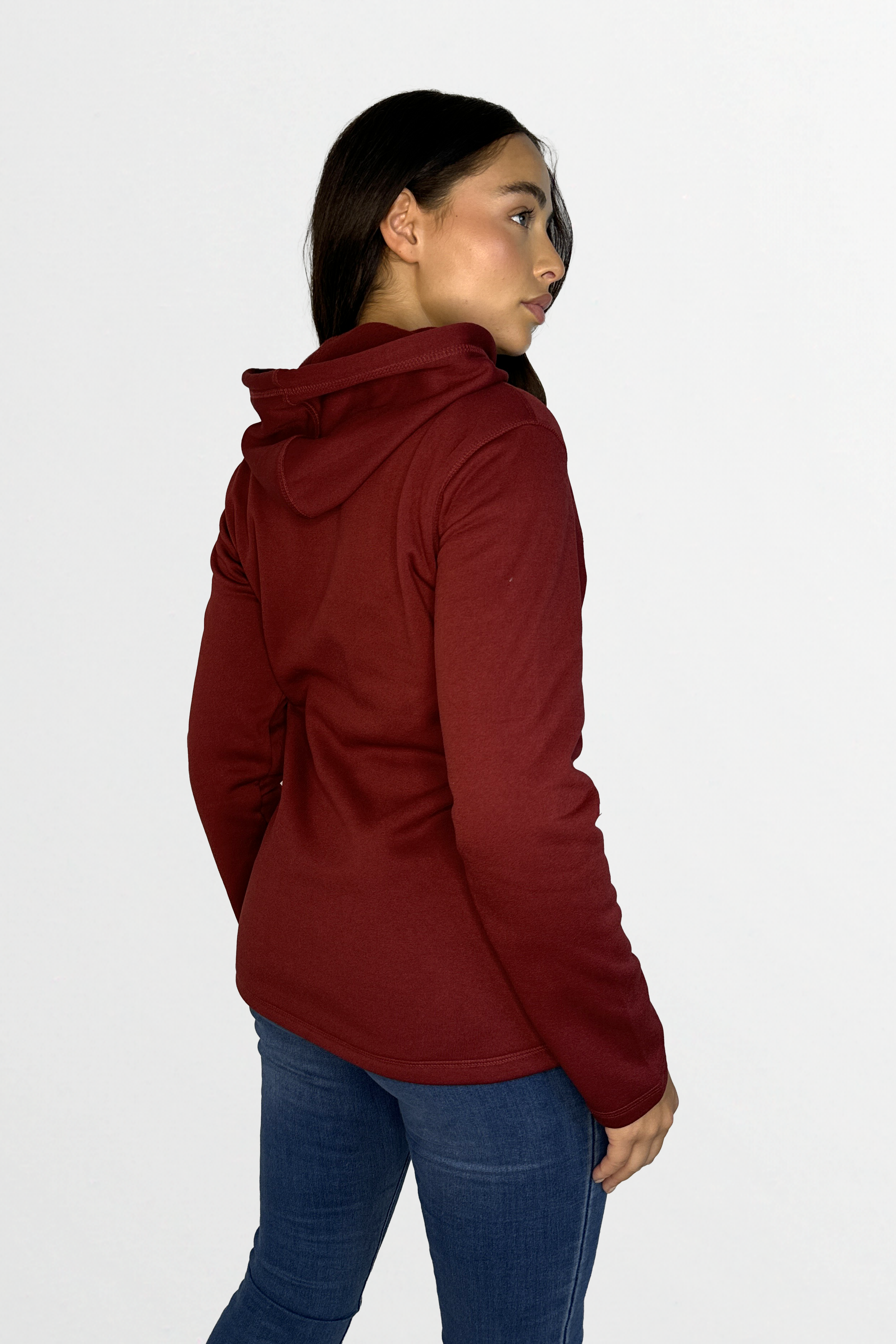 Fleeced Zip Up Light Weight Drawstring Hoodie-SinglePrice