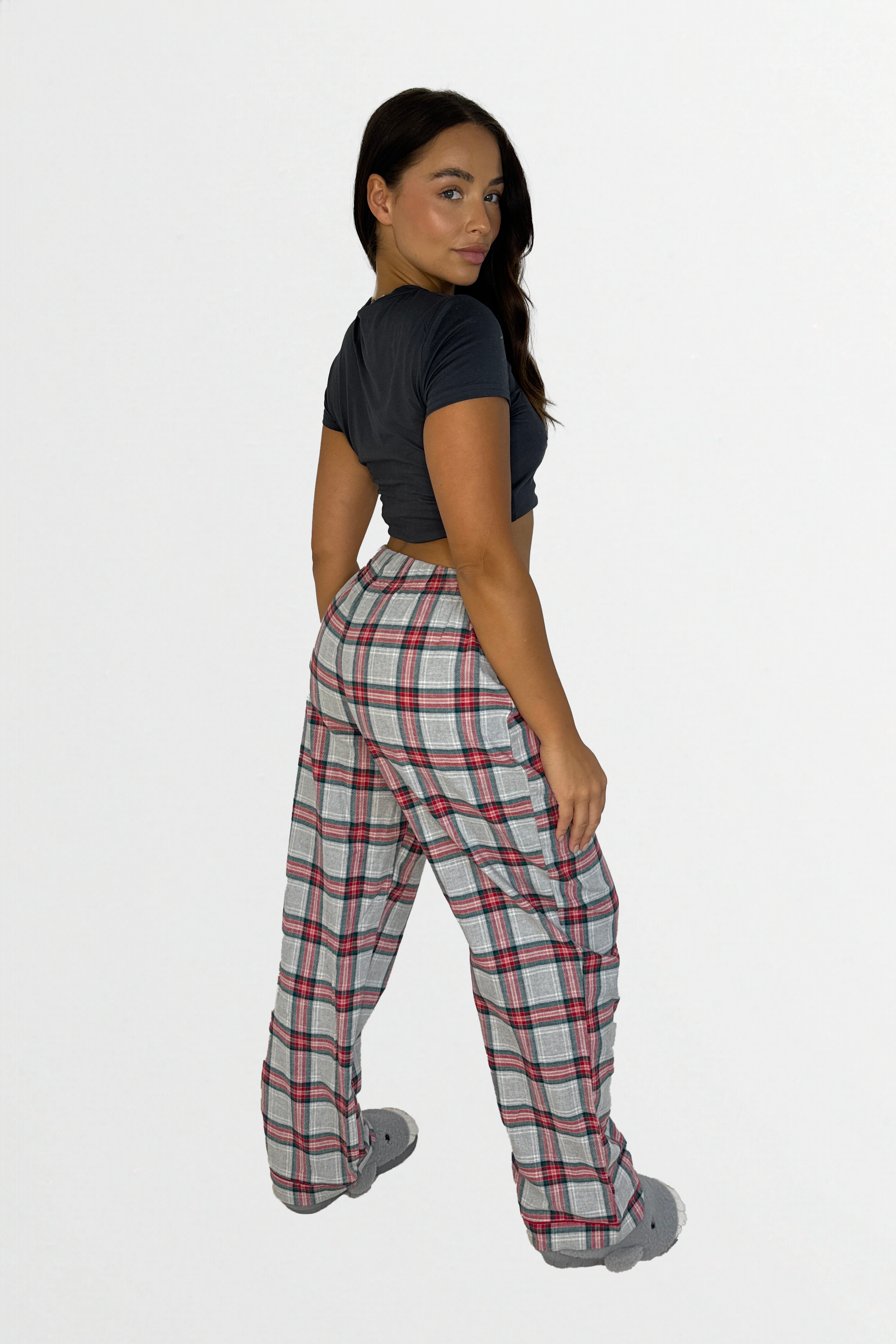 Cotton Blend Tartan Pattern Soft Pyjama Bottoms-SinglePrice