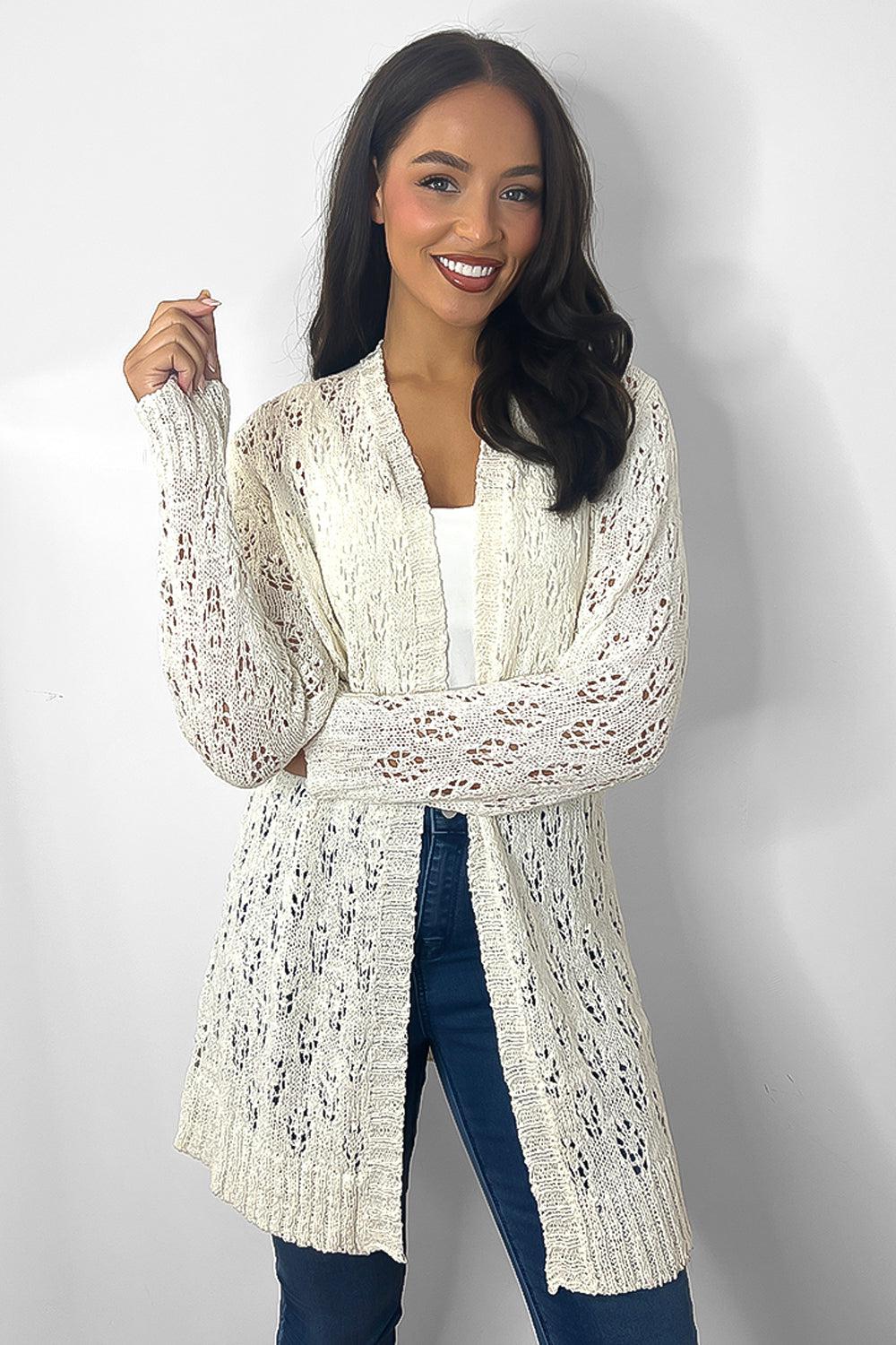 Crochet open front outlet cardigan