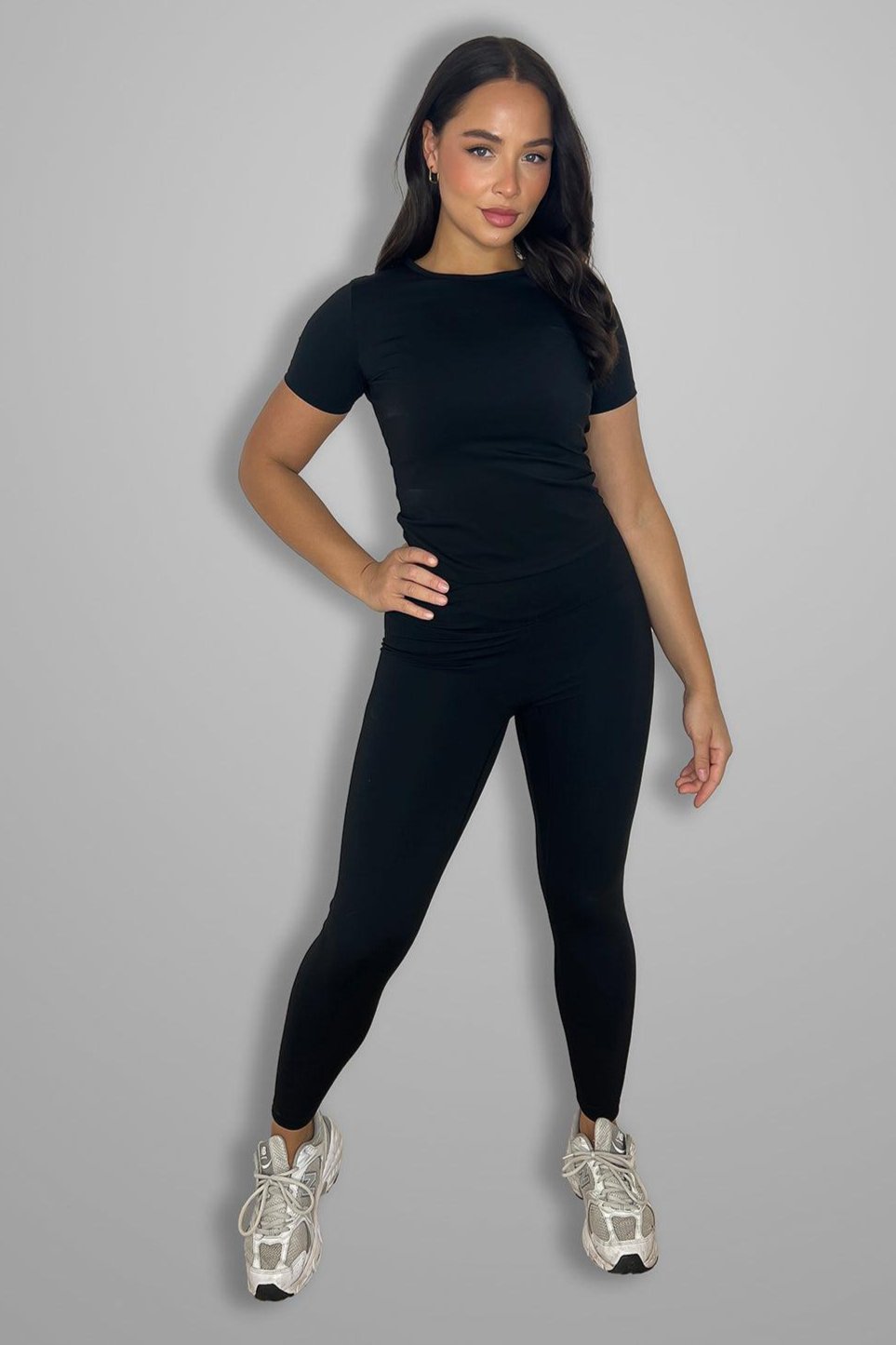 Cup Sleeve Top And Leggings Activewear Set-SinglePrice