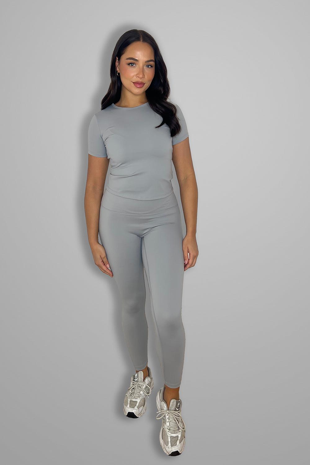 Cup Sleeve Top And Leggings Activewear Set-SinglePrice