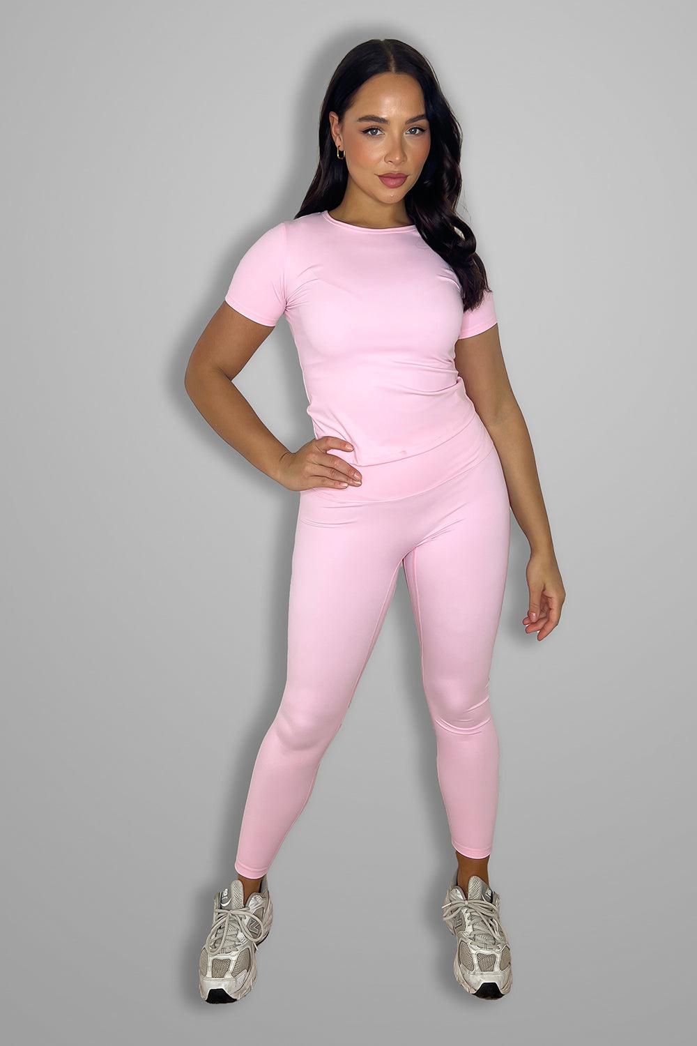 Cup Sleeve Top And Leggings Activewear Set-SinglePrice