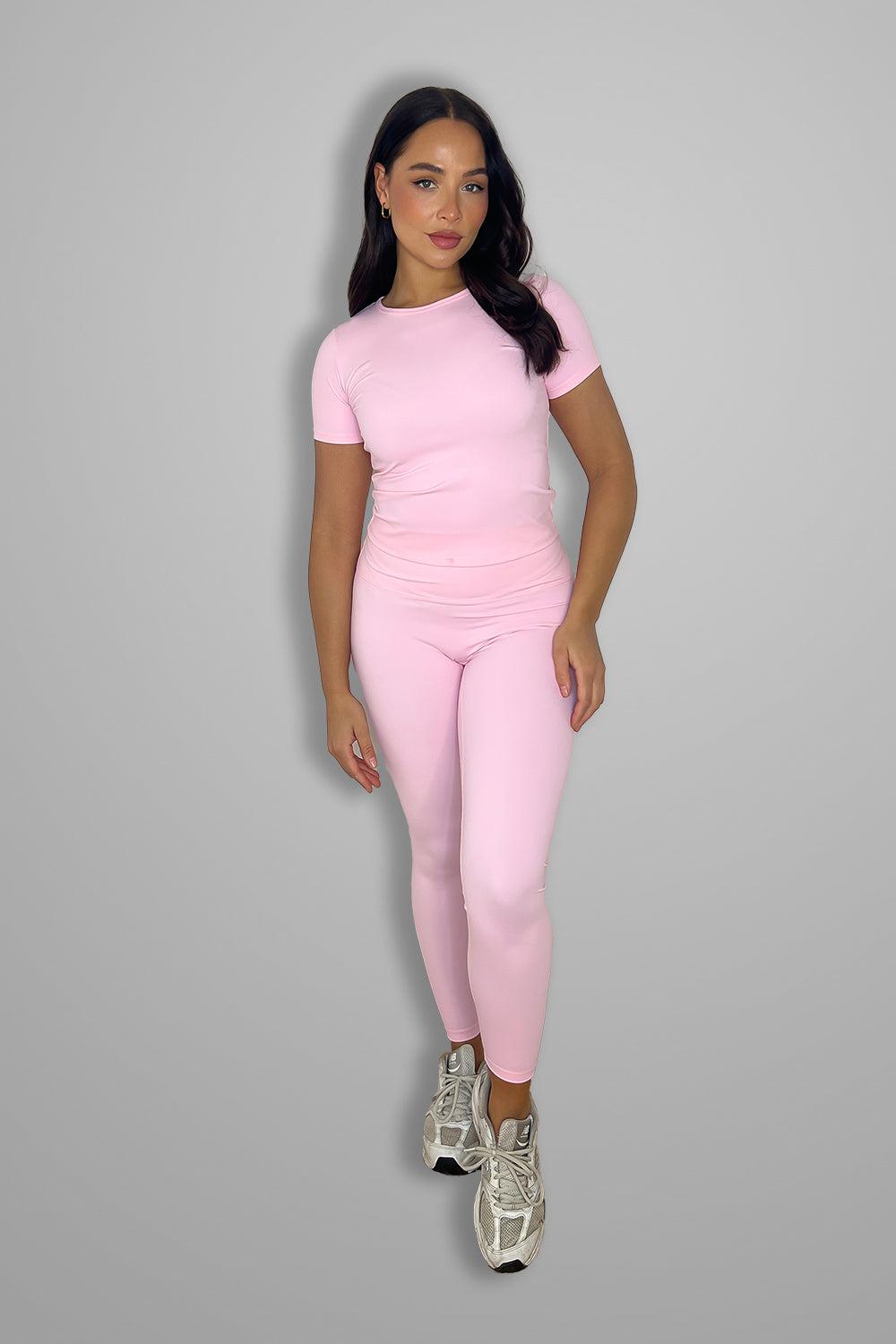 Cup Sleeve Top And Leggings Activewear Set-SinglePrice