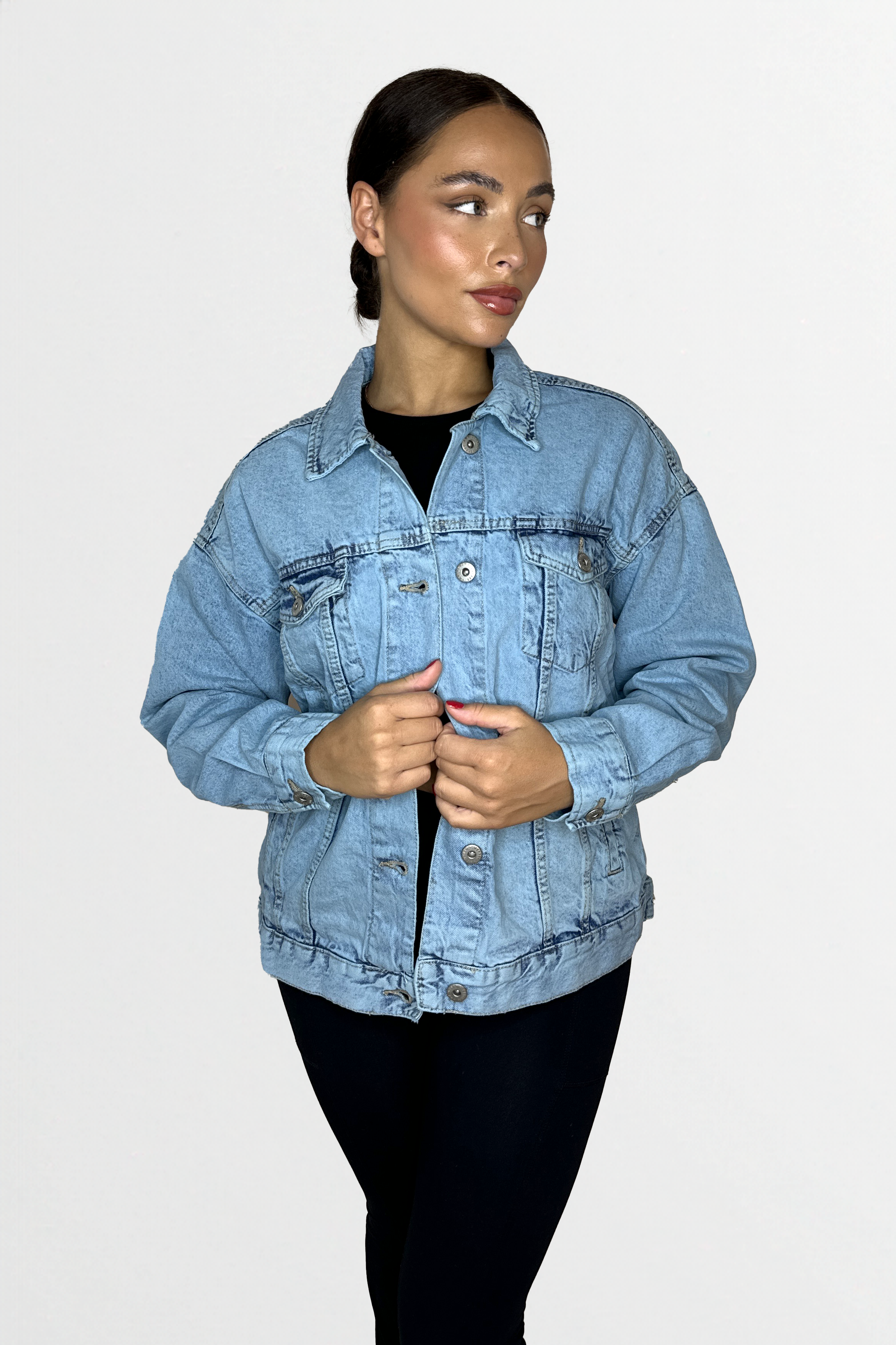 Thick Denim Relaxed Fit Button Jacket