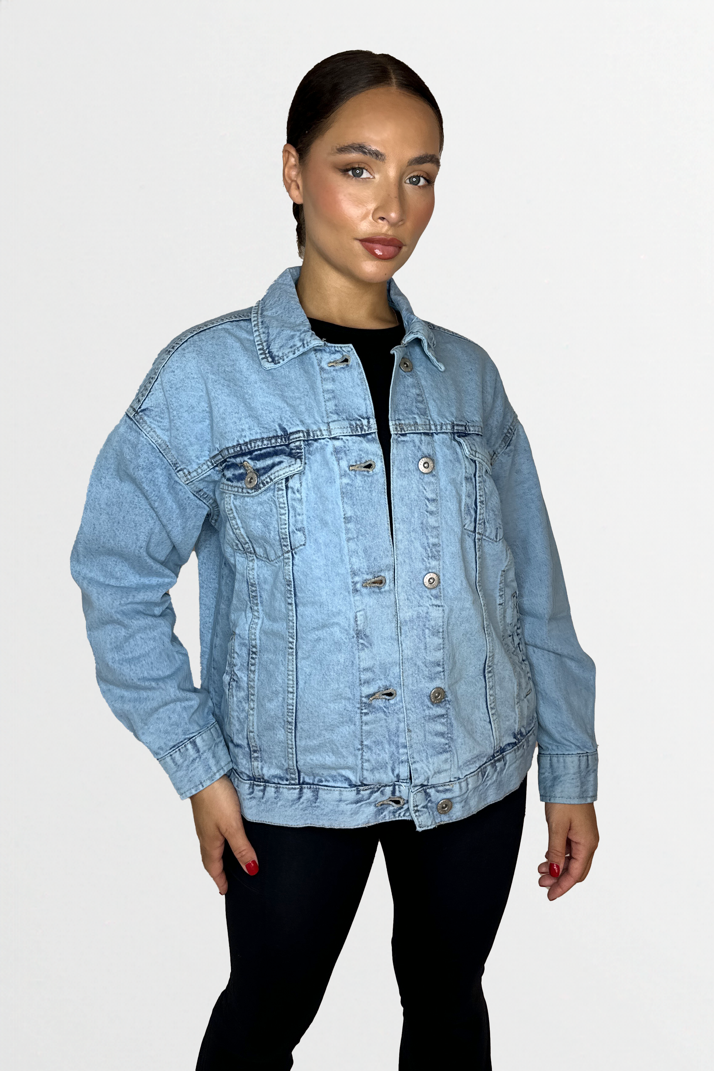 Thick Denim Relaxed Fit Button Jacket