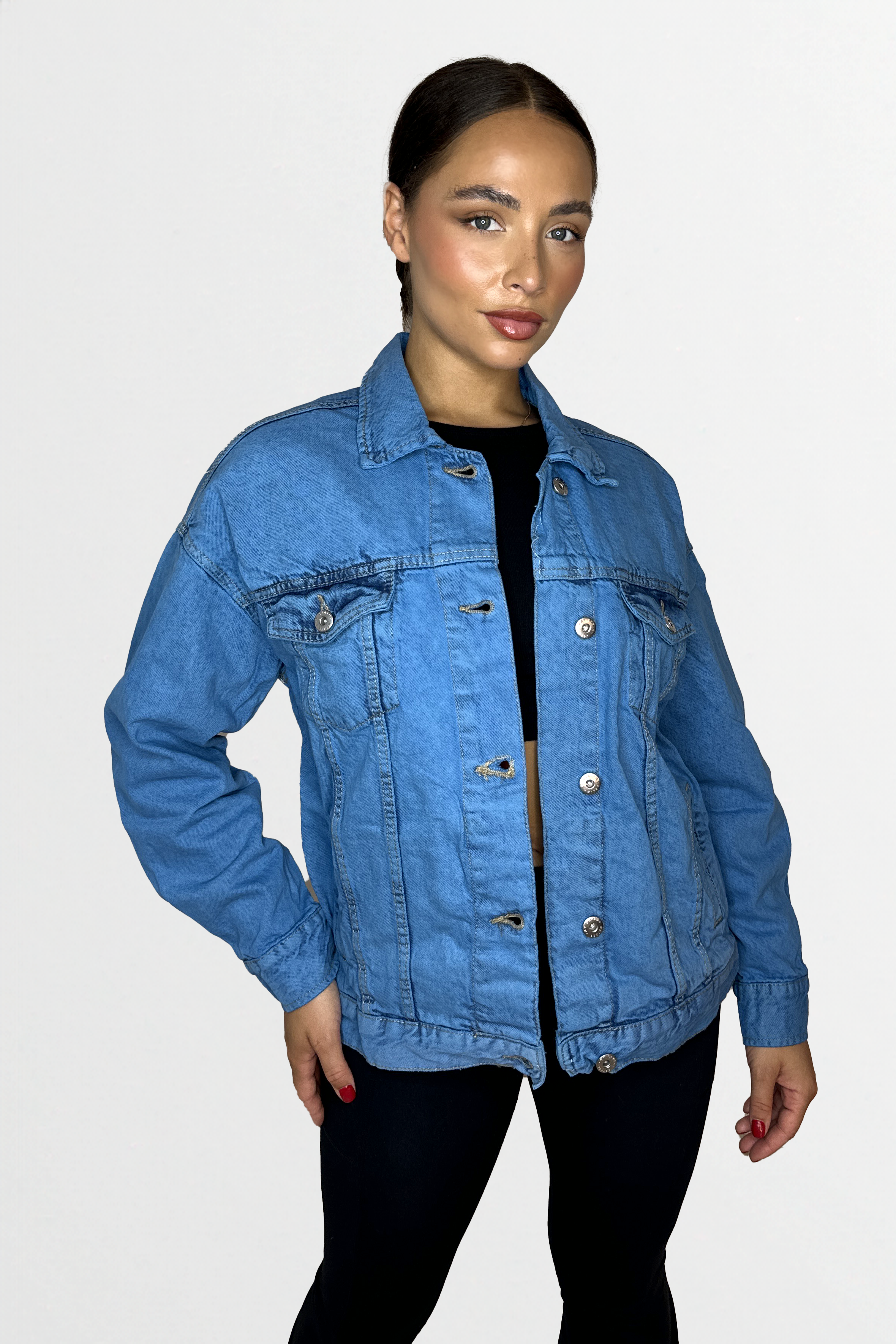 Thick Denim Relaxed Fit Button Jacket