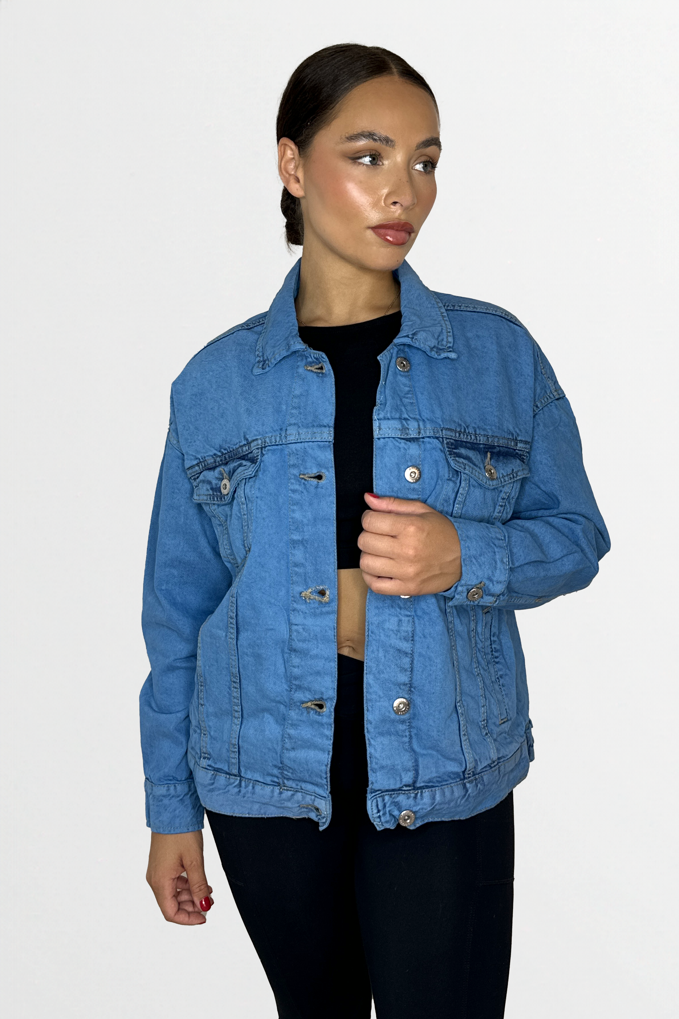 Thick Denim Relaxed Fit Button Jacket