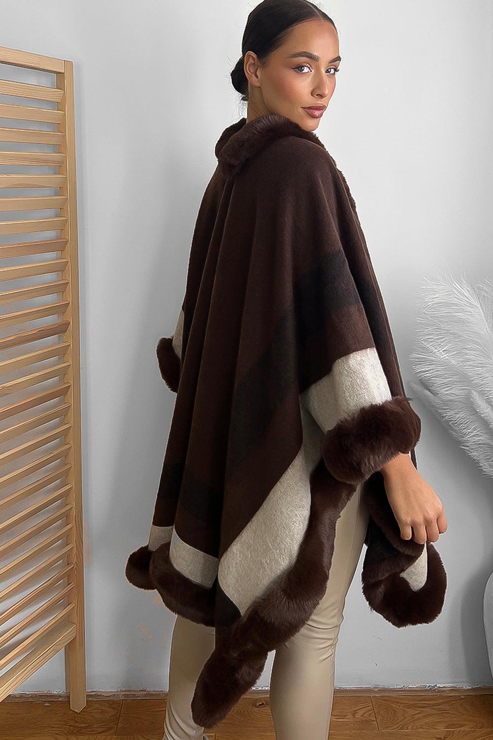 Fur trimmed hot sale wrap