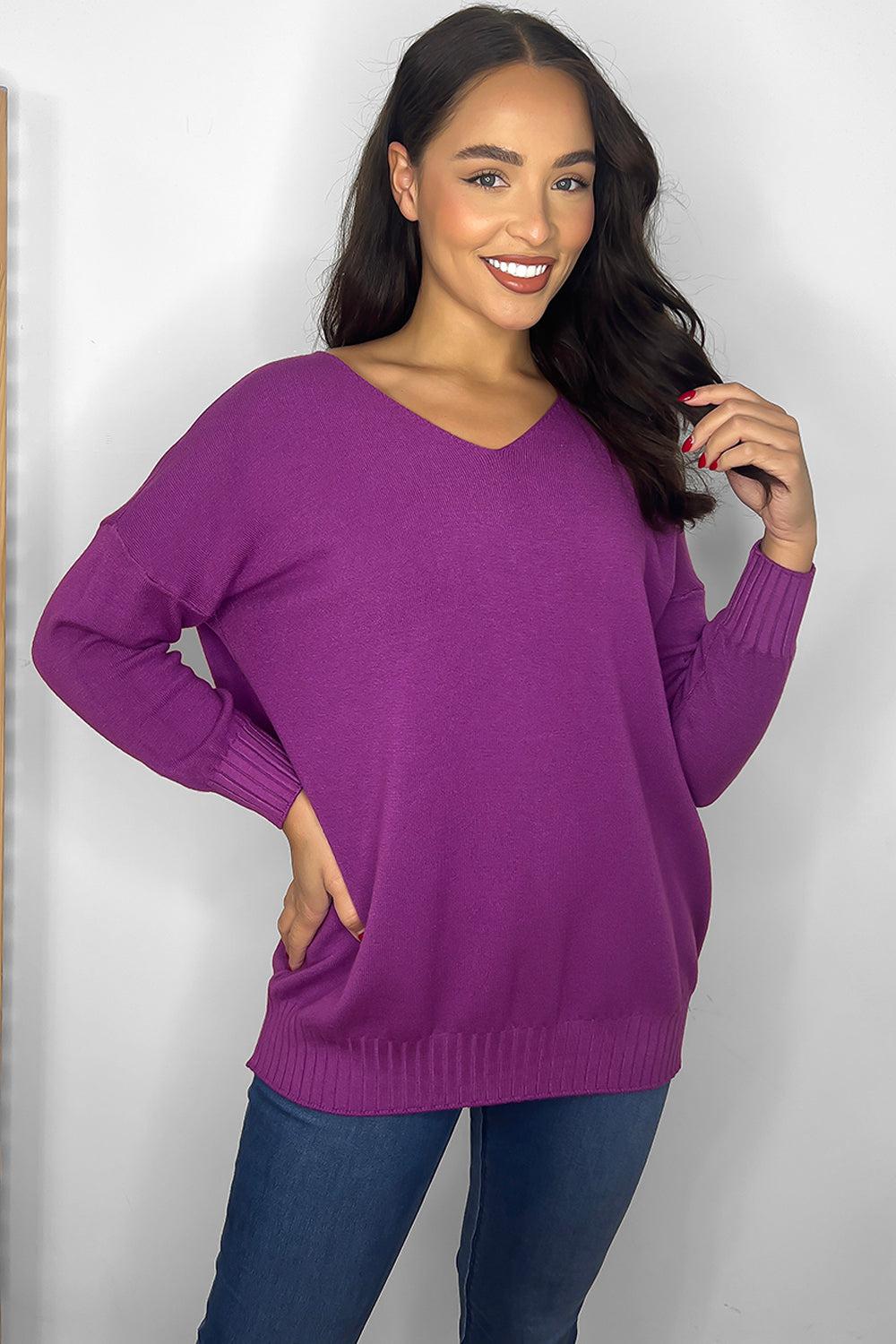 Deep v outlet neck pullover