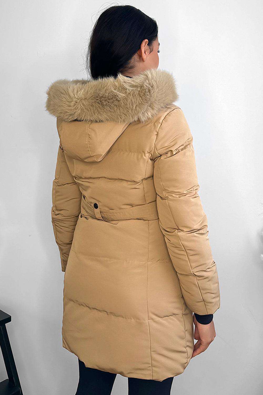 Faux fur hotsell camel jacket