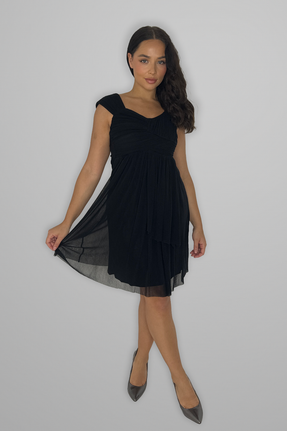 Draped Little Black Dress-SinglePrice