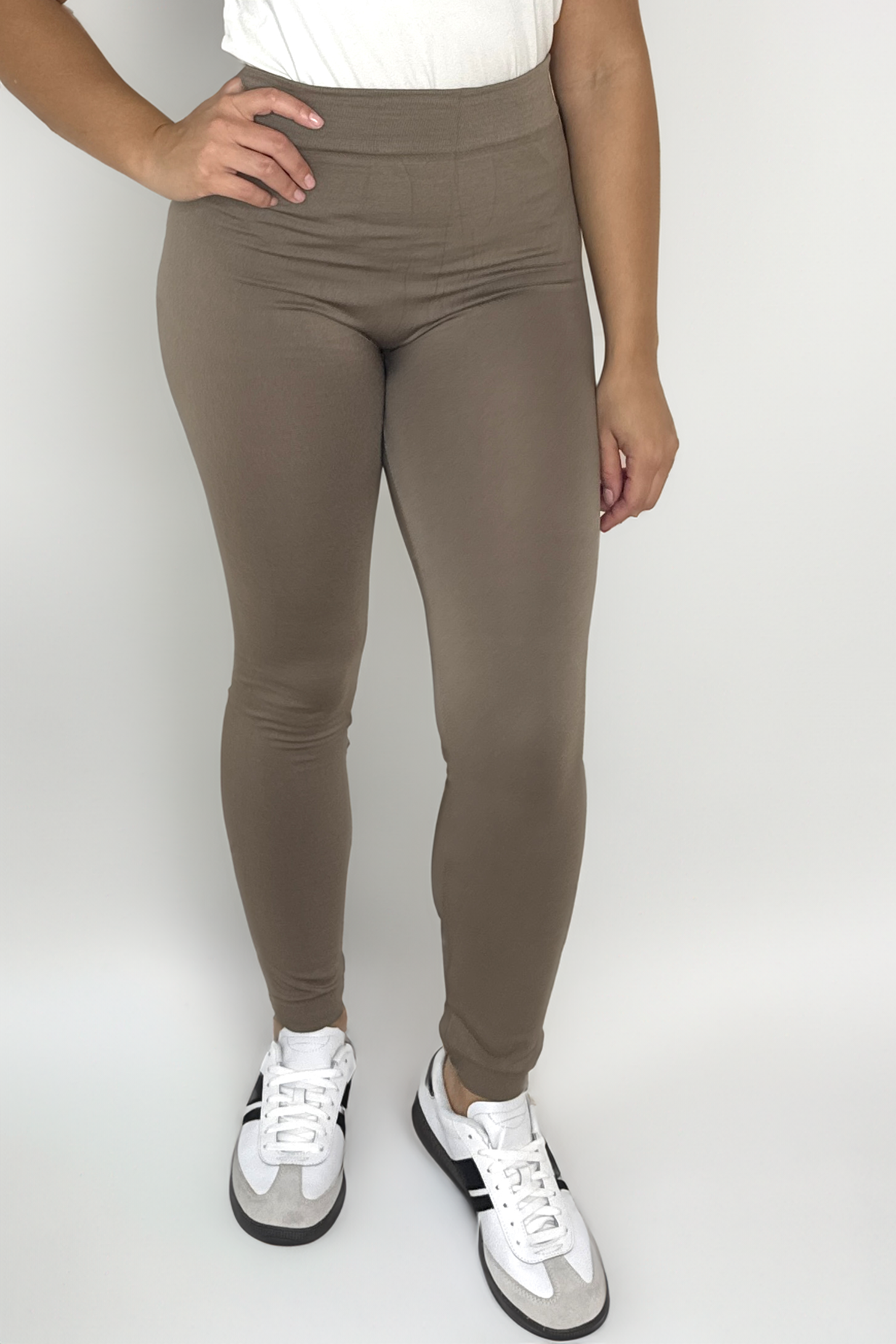 Basic Fleece Lined Plain Leggings