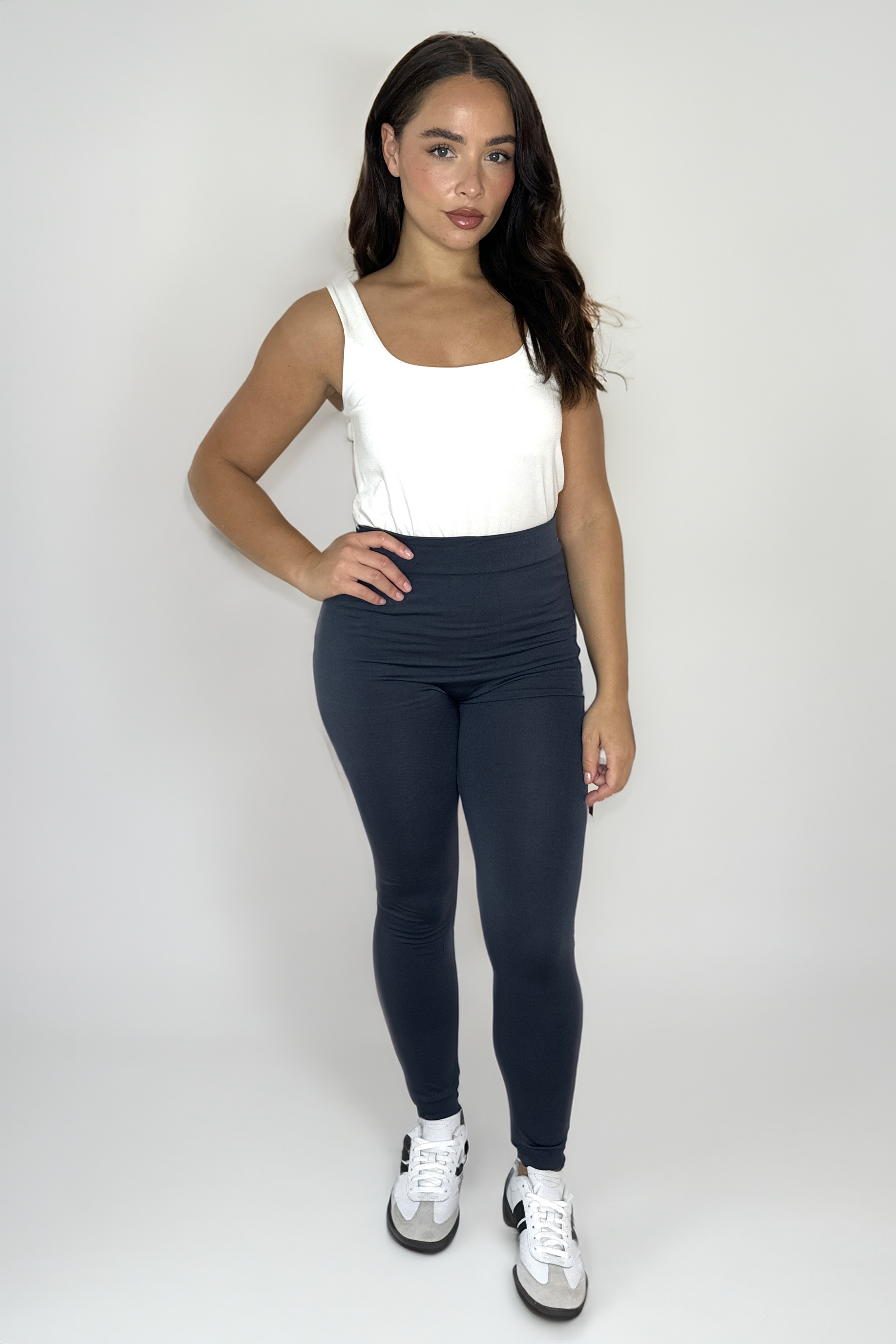 Basic Fleece Lined Plain Leggings