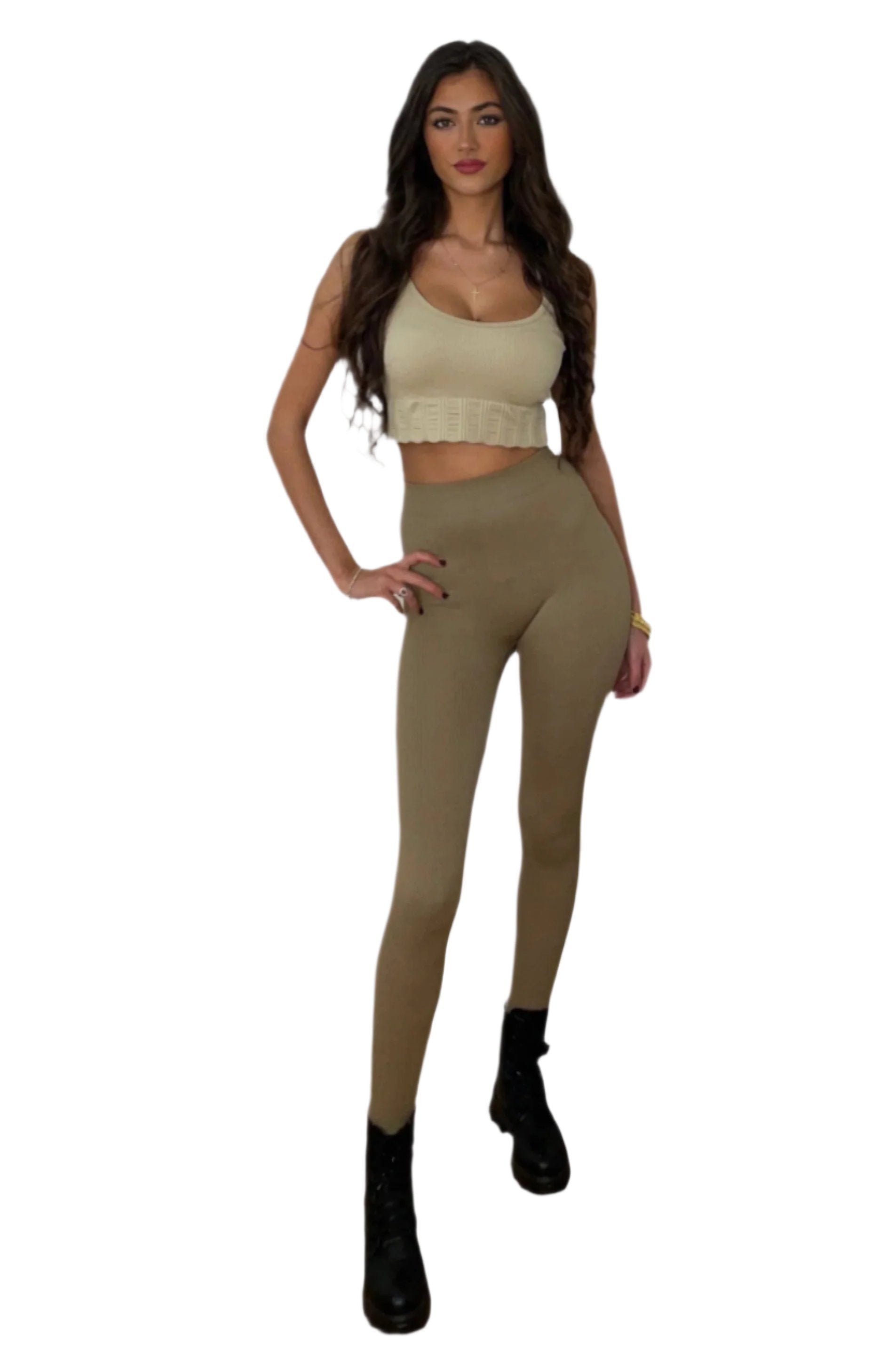 Super Stretchy High Waist Ribbed Leggings