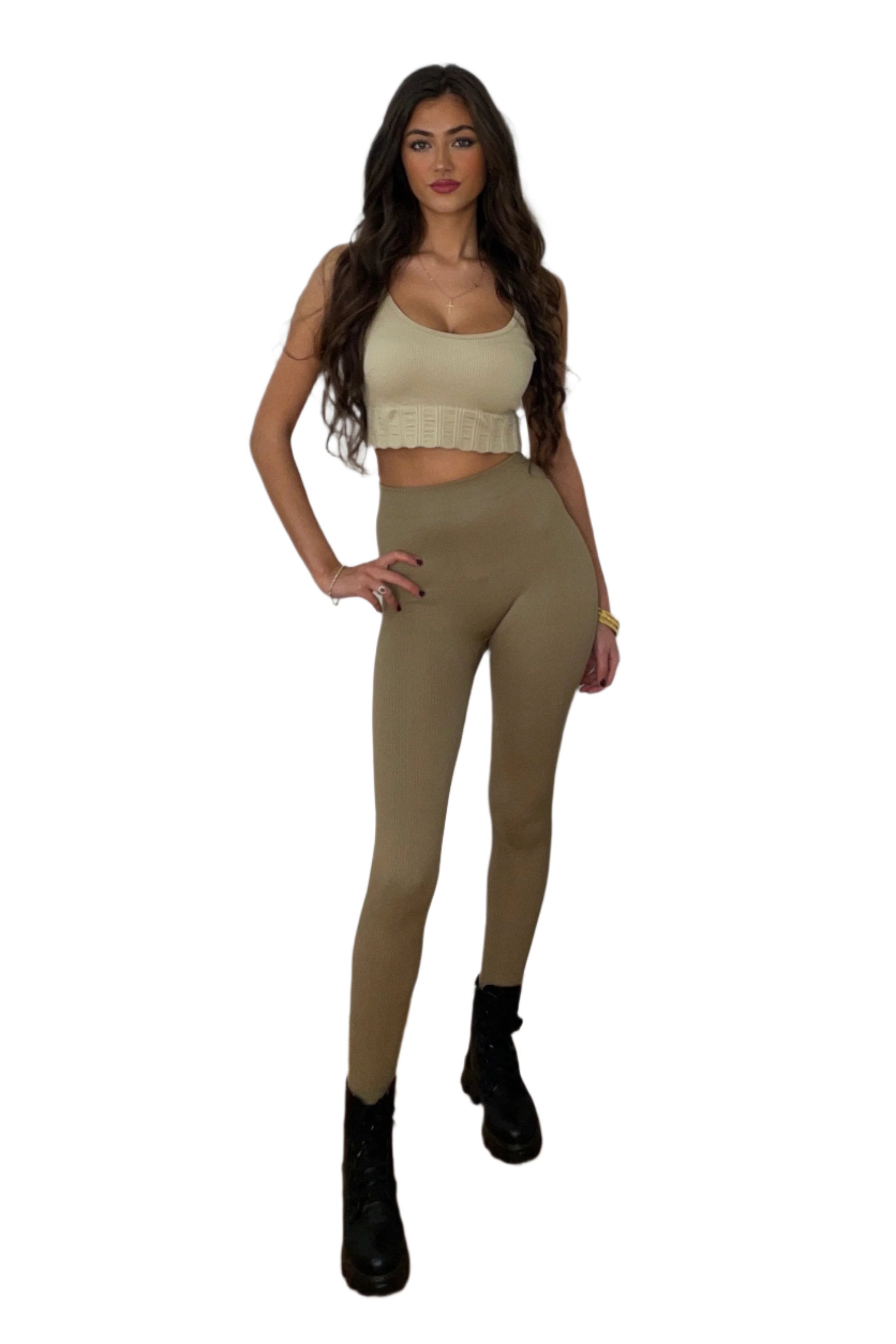 Super Stretchy High Waist Ribbed Leggings