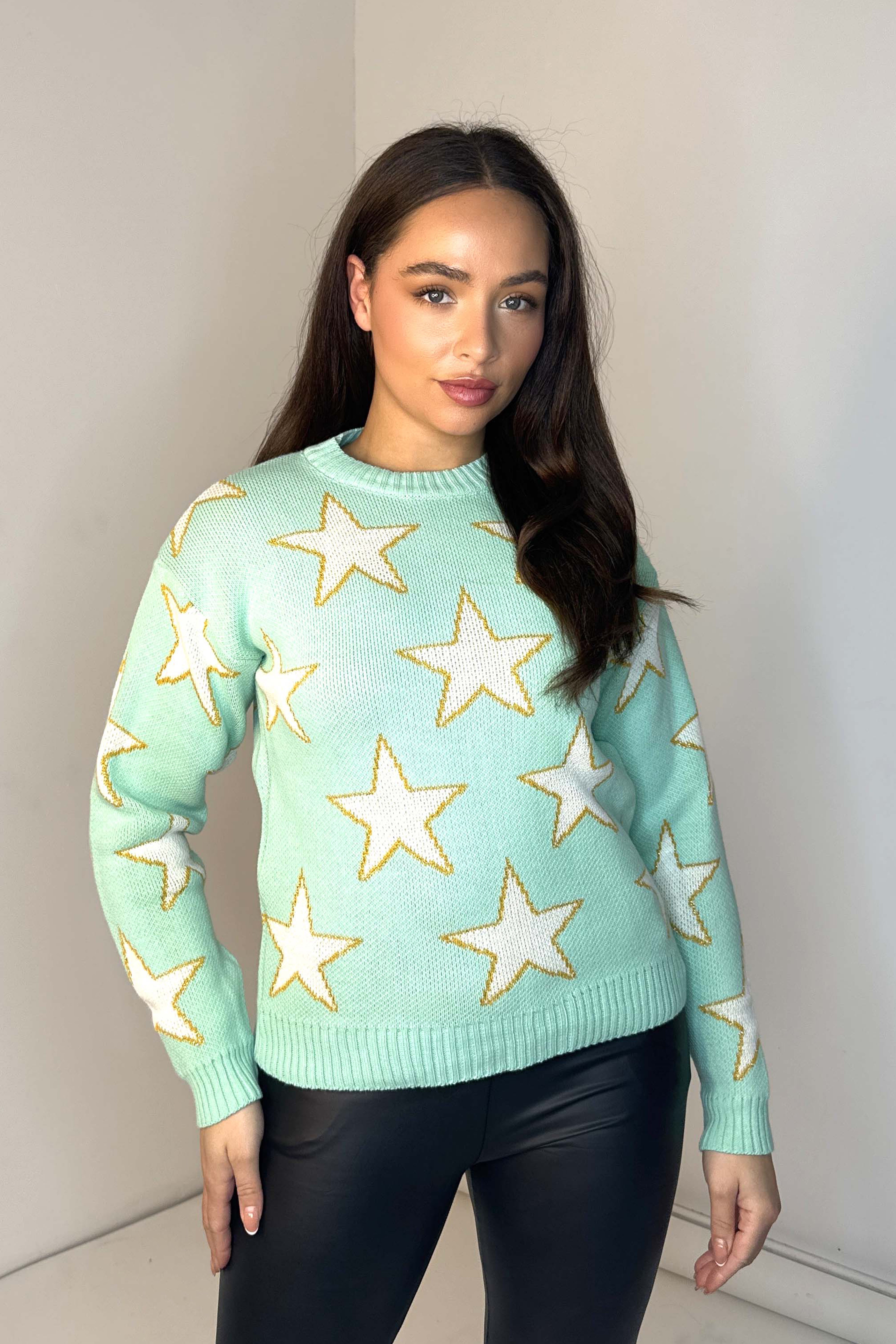 Star Print Knitted Jumper