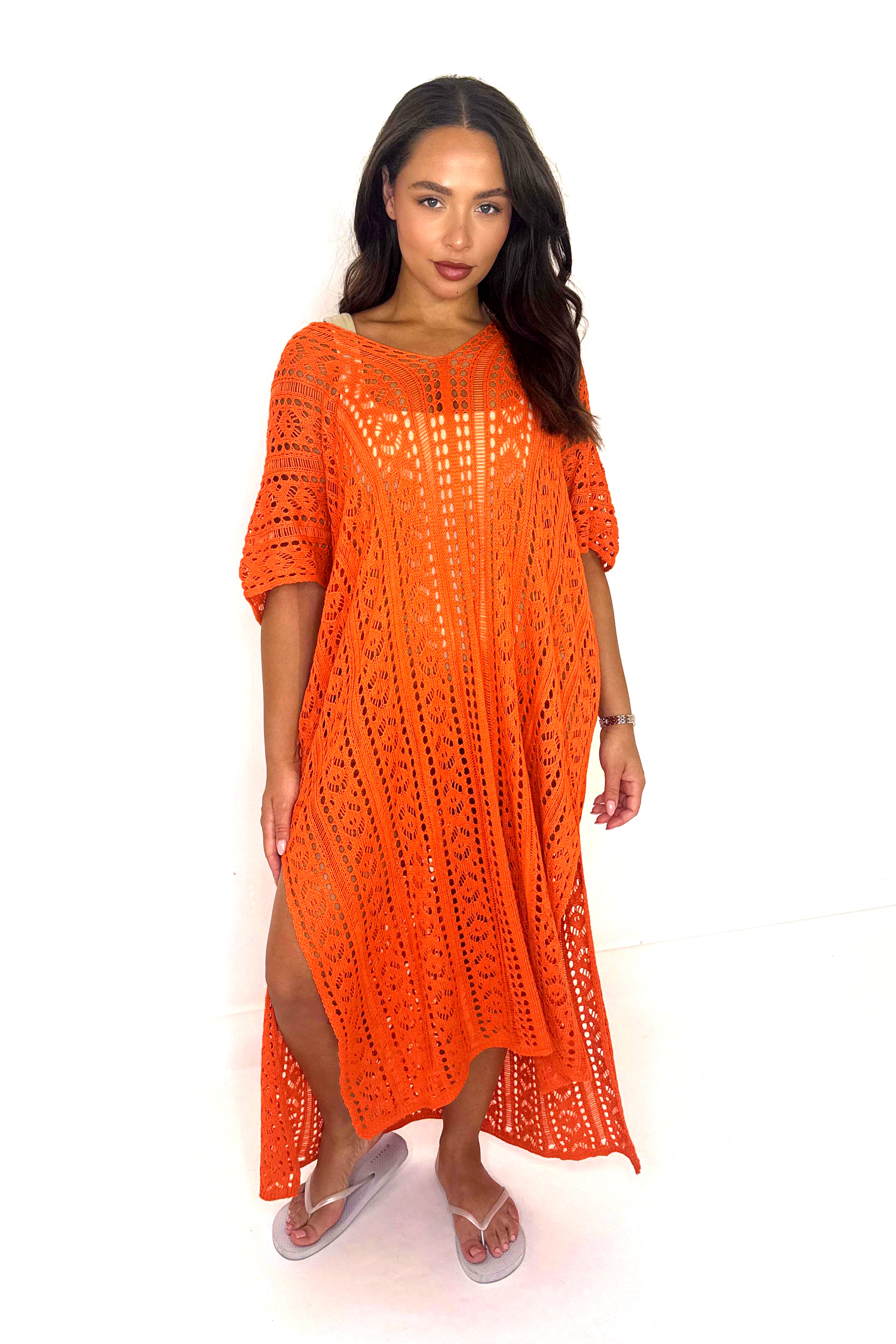 Longline Crochet Beachwear Cover