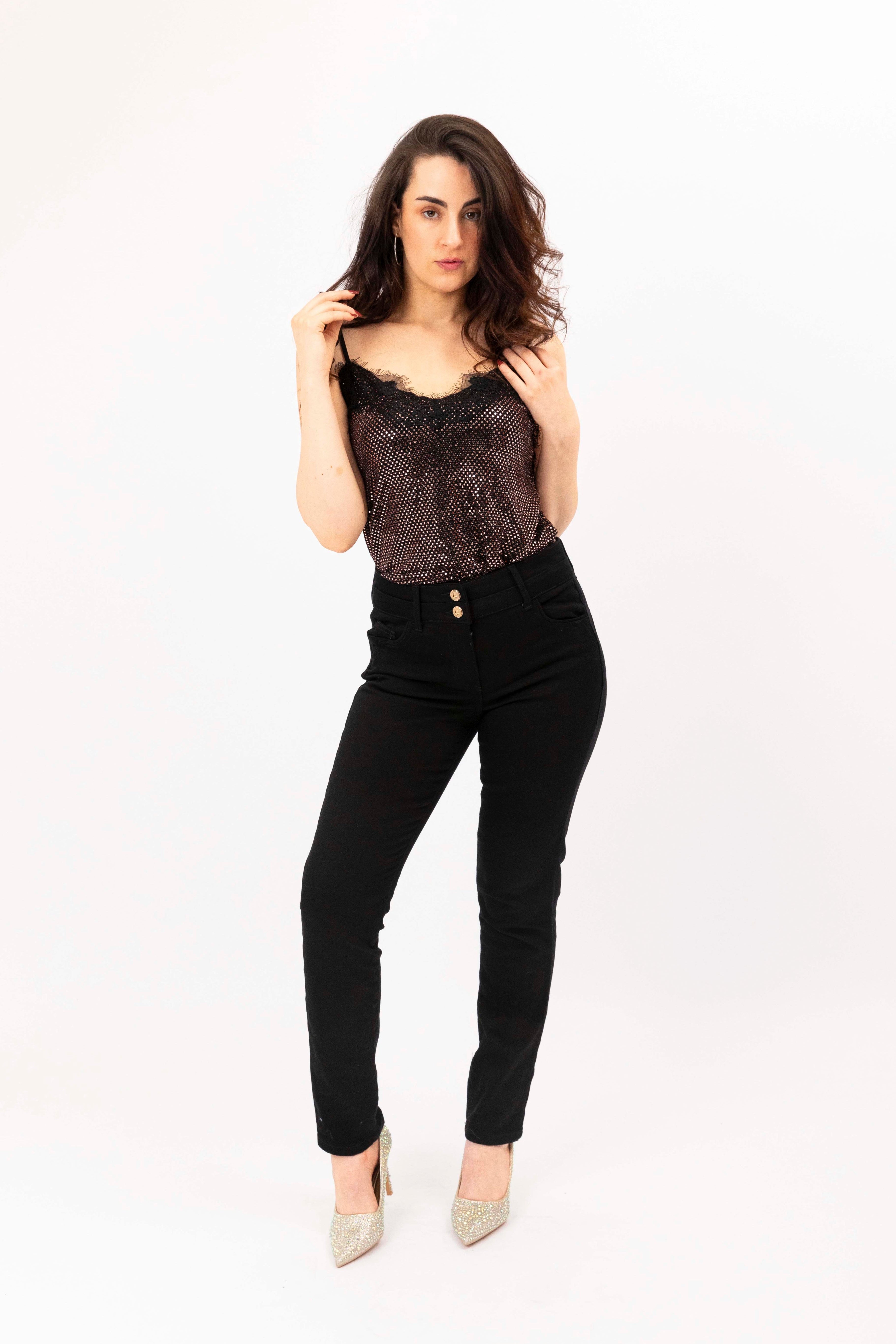 Lift Effect Slim Leg Midrise Waist Denim Jeans