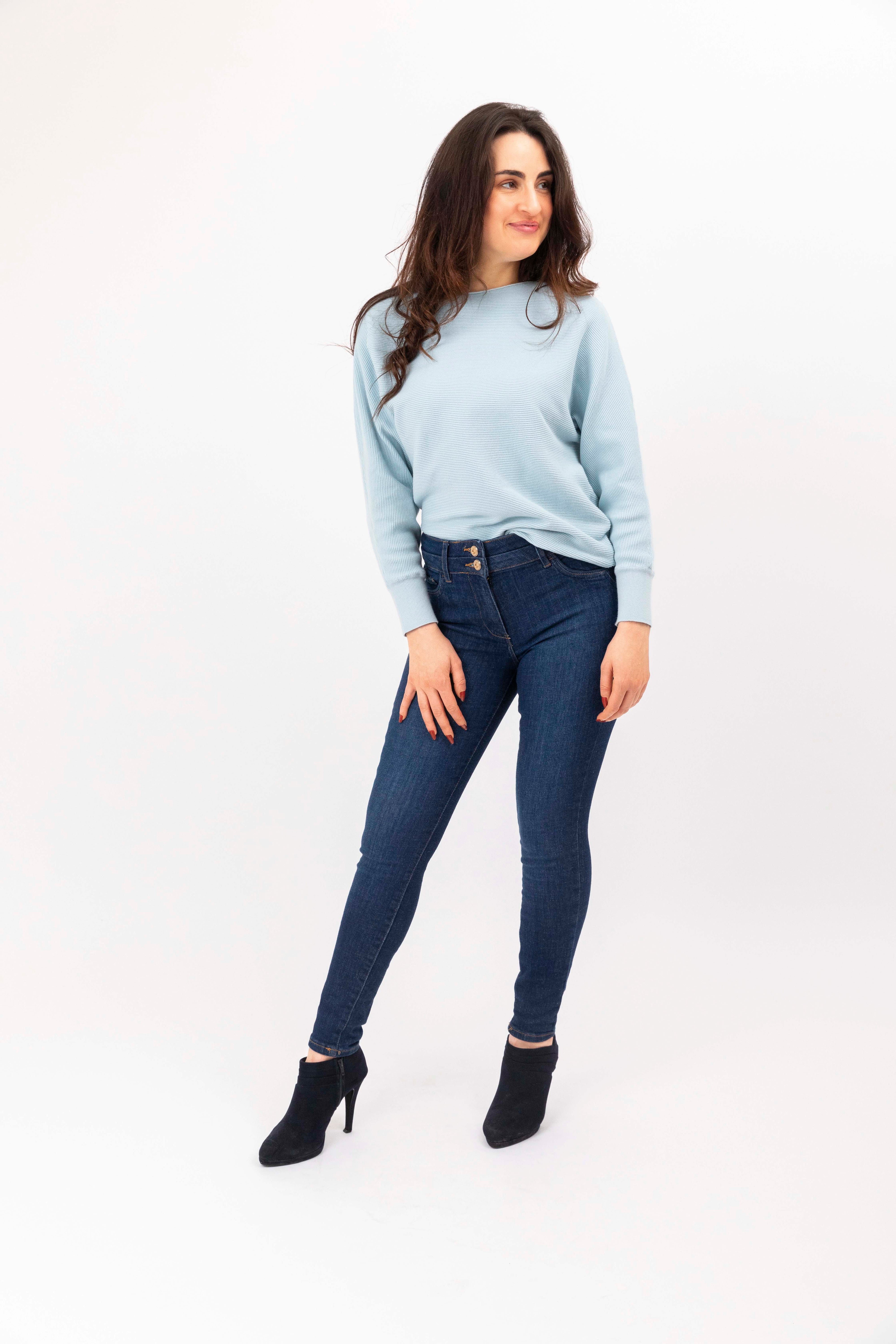 Lift Effect Slim Leg Midrise Waist Denim Jeans