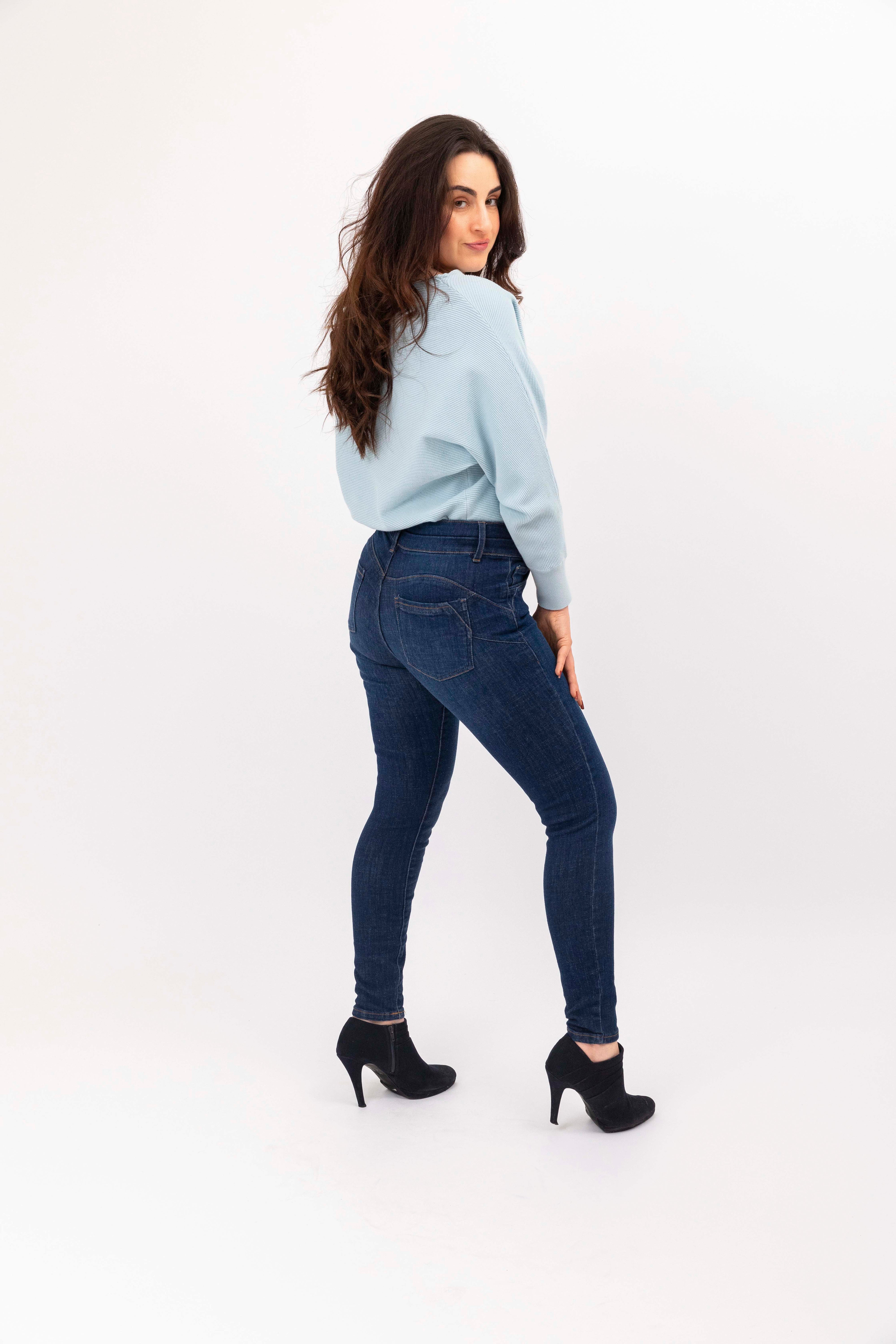 Lift Effect Slim Leg Midrise Waist Denim Jeans