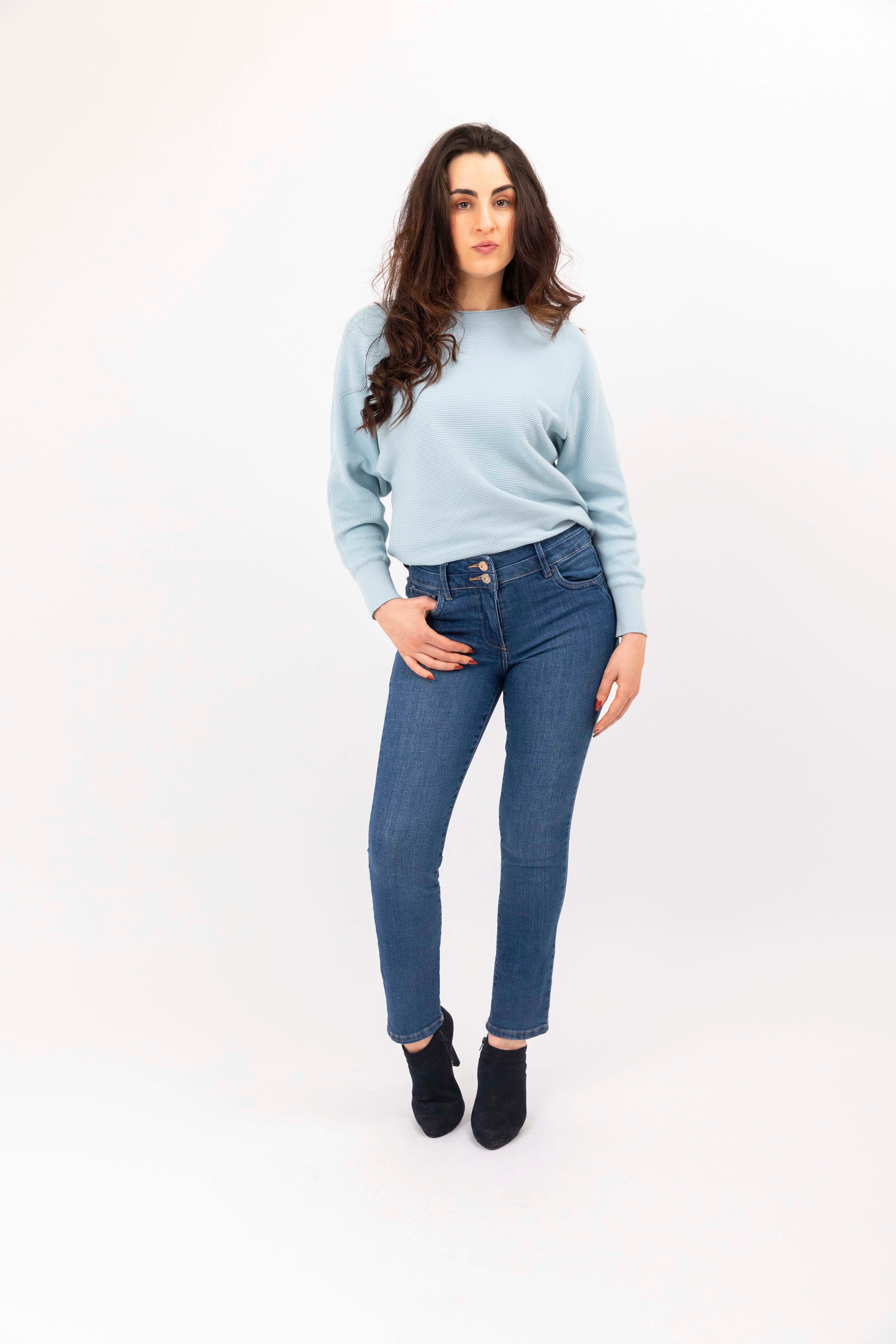 Lift Effect Slim Leg Midrise Waist Denim Jeans